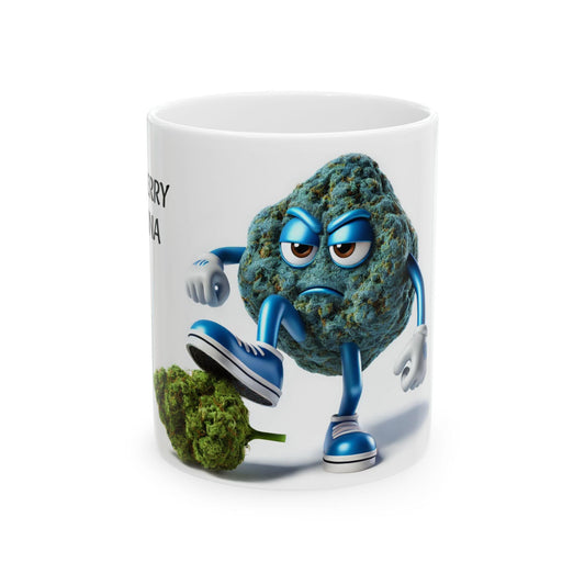 BLUEBERRY DOMINA - (11oz) Weed Strain Coffee Mugs - Perfect Stoner Gift, Weed Mug, Marijuana Gift; Wake and Bake Essentials; Cannabis Decor