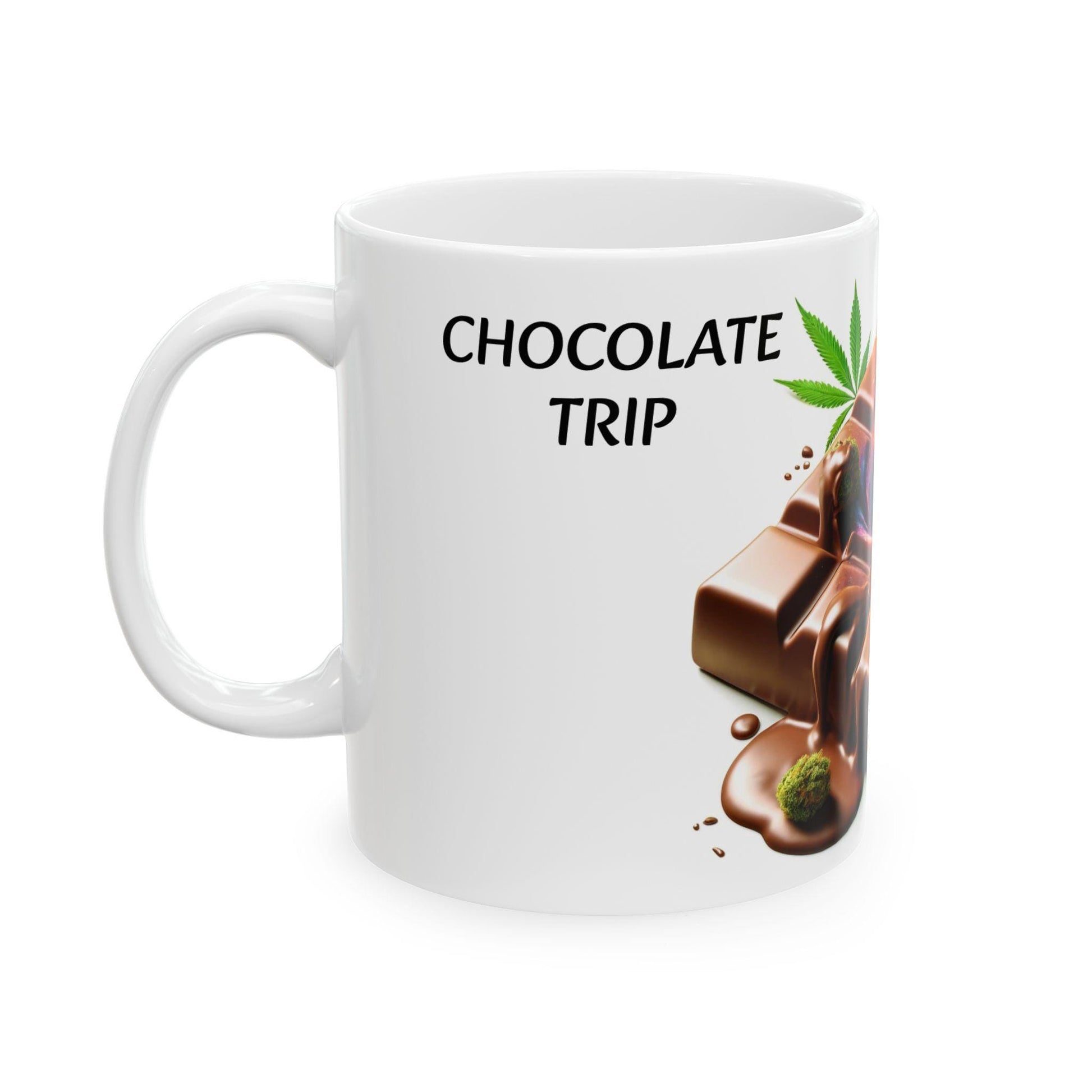CHOCOLATE TRIP - (11oz) Weed Strain Coffee Mugs - Perfect Gift for Stoners, Weed Mug, Marijuana Gift; Wake & Bake Essentials; Cannabis Decor