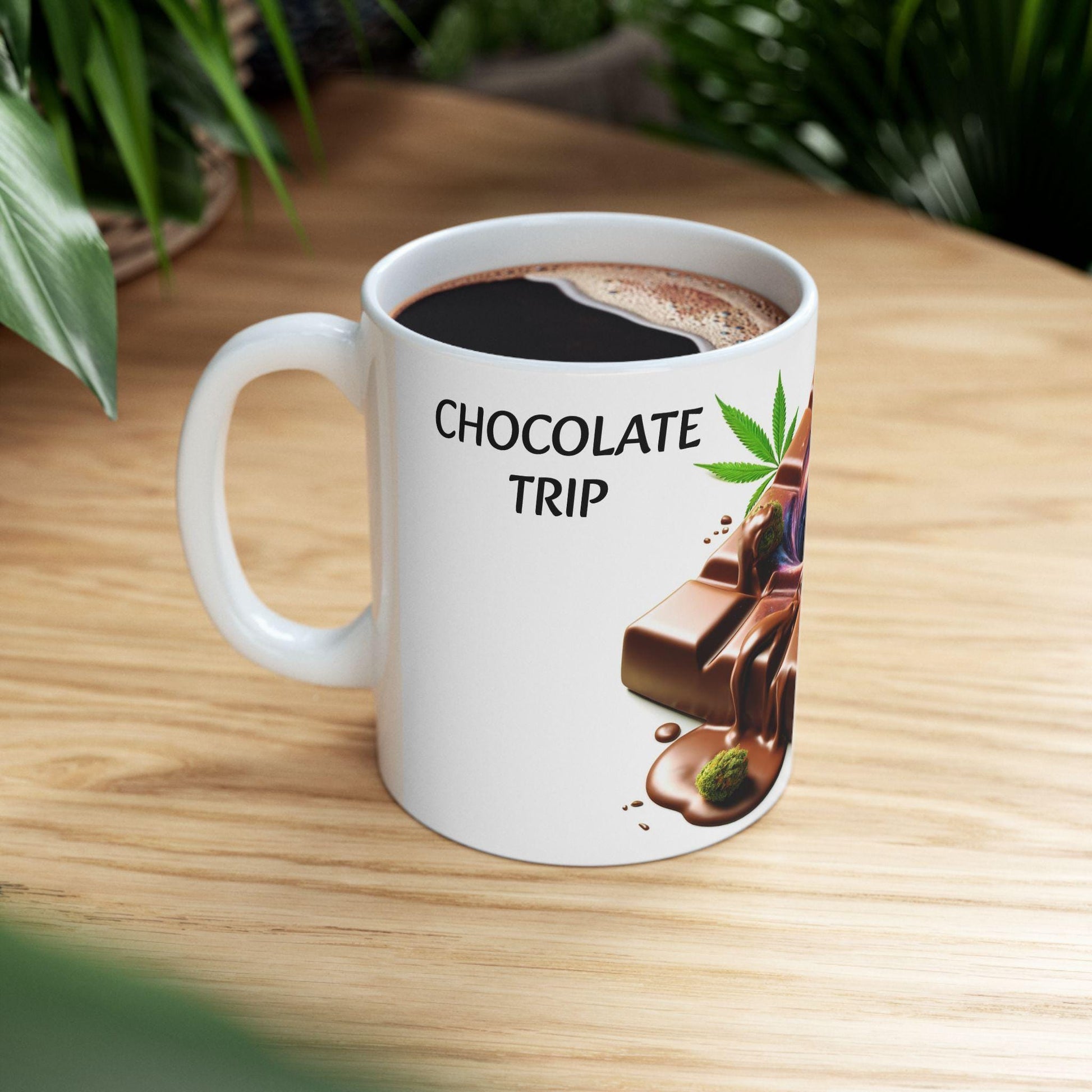 CHOCOLATE TRIP - (11oz) Weed Strain Coffee Mugs - Perfect Gift for Stoners, Weed Mug, Marijuana Gift; Wake & Bake Essentials; Cannabis Decor