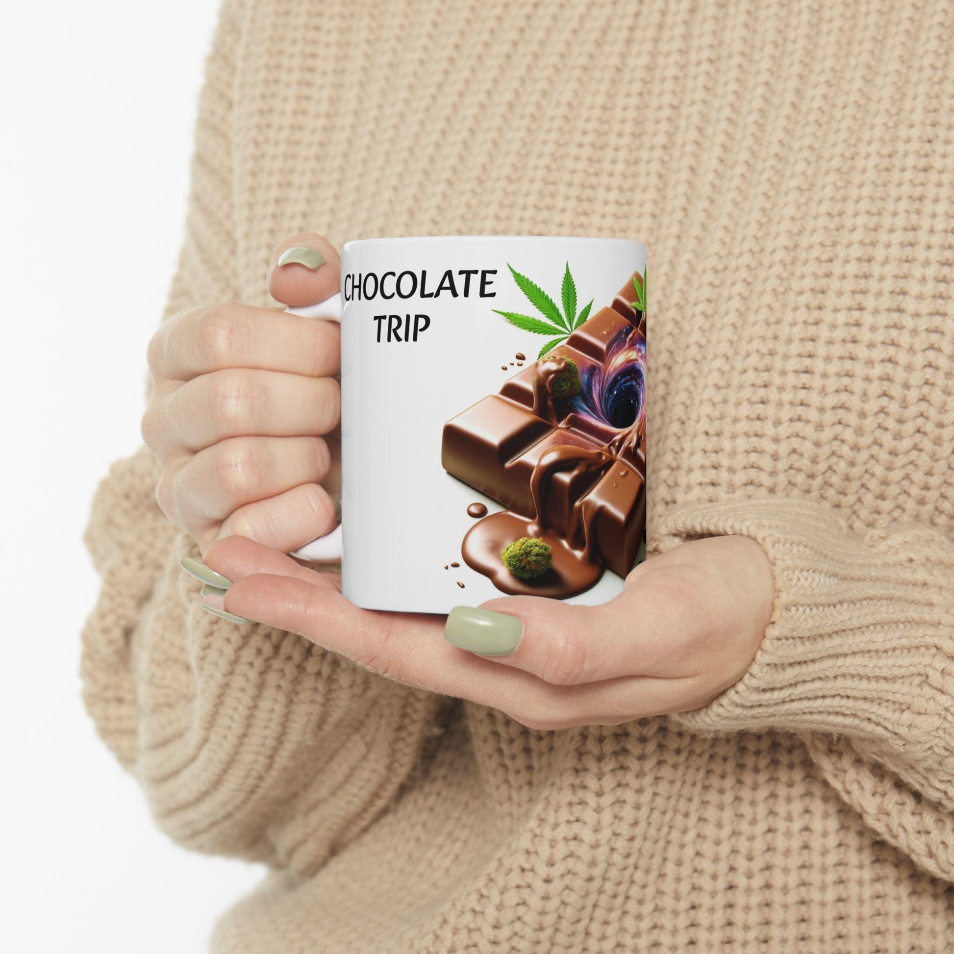 CHOCOLATE TRIP - (11oz) Weed Strain Coffee Mugs - Perfect Gift for Stoners, Weed Mug, Marijuana Gift; Wake & Bake Essentials; Cannabis Decor