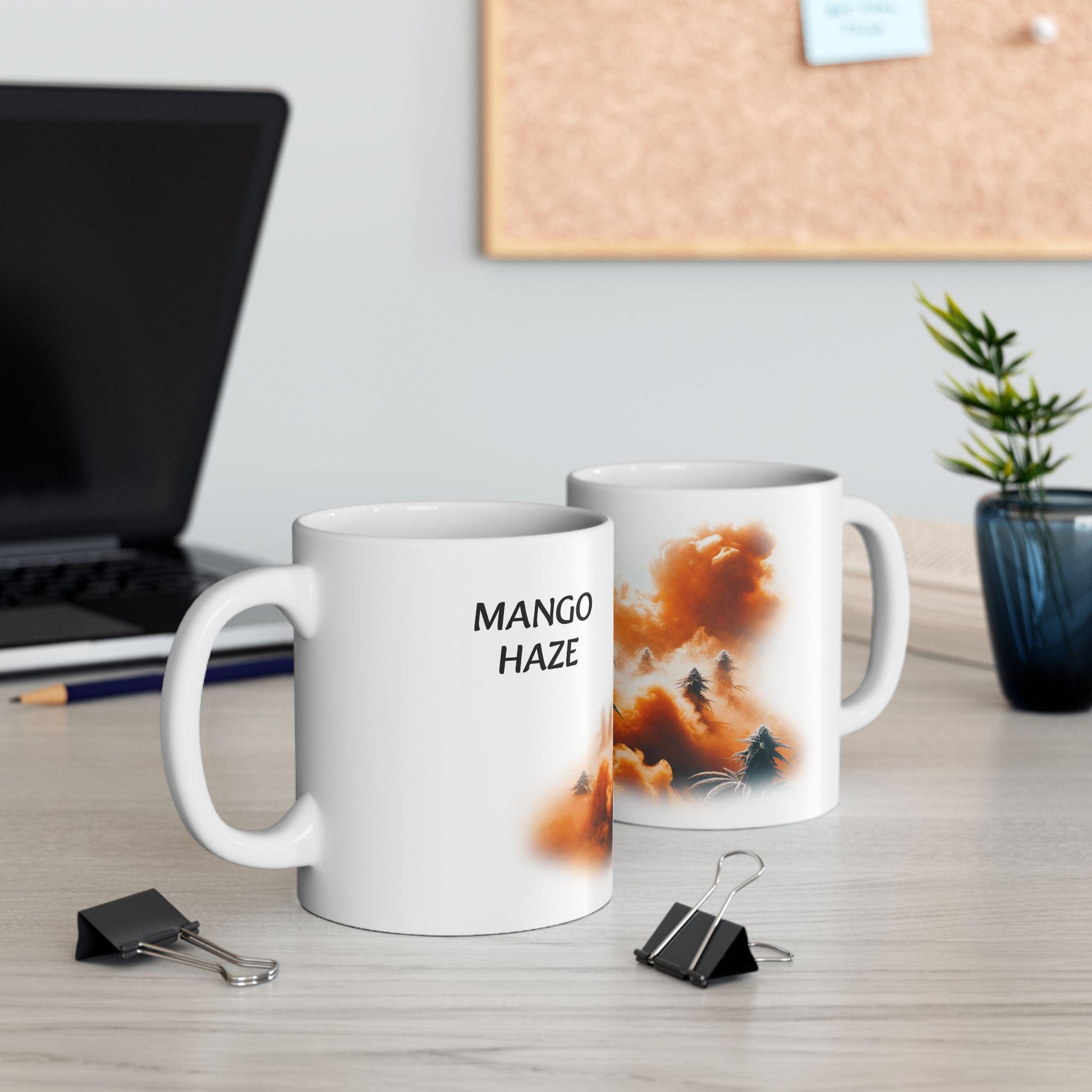 MANGO HAZE - (11oz) Weed Strain Coffee Mugs - Perfect Gift for Stoners, Weed Mug, Marijuana Gift; Wake and Bake Essentials; Cannabis Decor