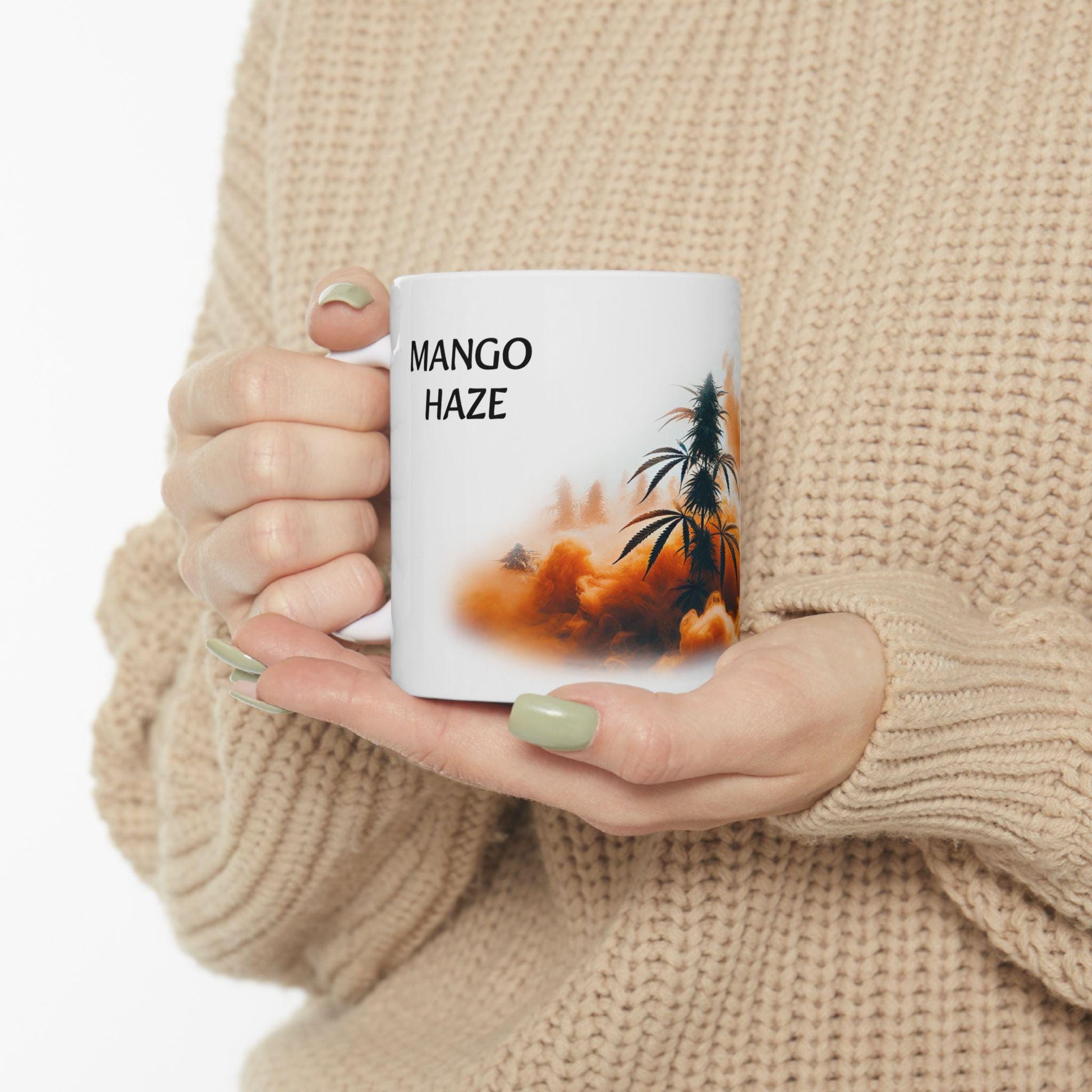 MANGO HAZE - (11oz) Weed Strain Coffee Mugs - Perfect Gift for Stoners, Weed Mug, Marijuana Gift; Wake and Bake Essentials; Cannabis Decor