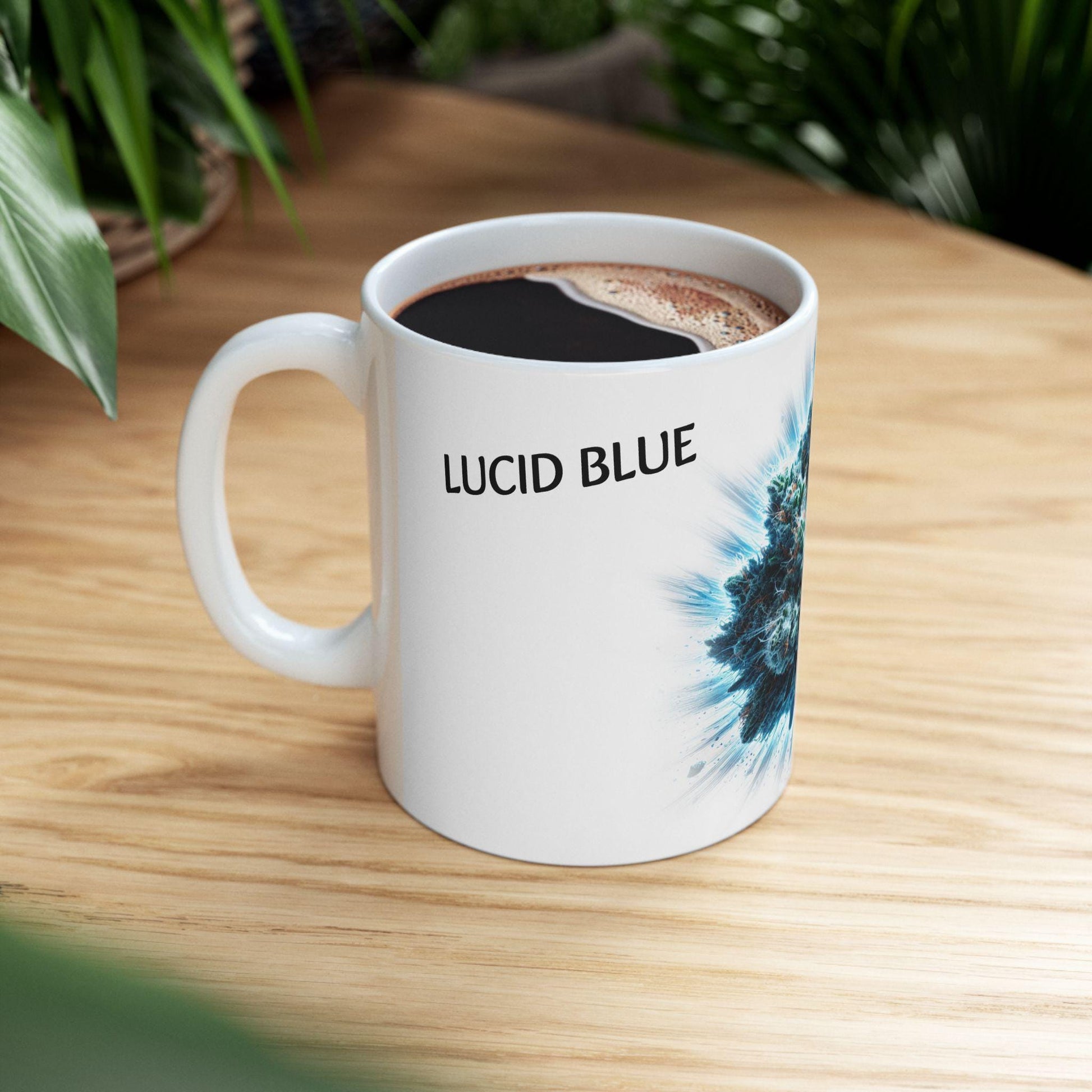 LUCID BLUE - (11oz) Weed Strain Coffee Mugs - Perfect Gift for Stoners, Weed Mug, Marijuana Gift; Wake and Bake Essentials; Cannabis Decor