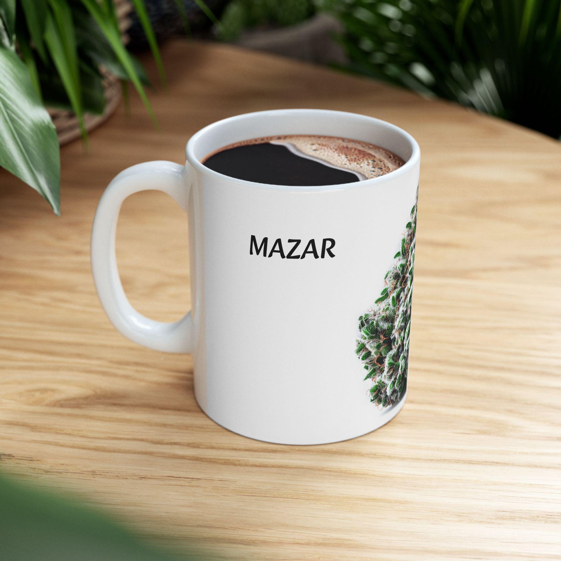 MAZAR - (11oz) Weed Strain Coffee Mugs - Perfect Gift for Stoners, Weed Mug, Marijuana Gift; Wake and Bake Essentials; Cannabis Pot Decor