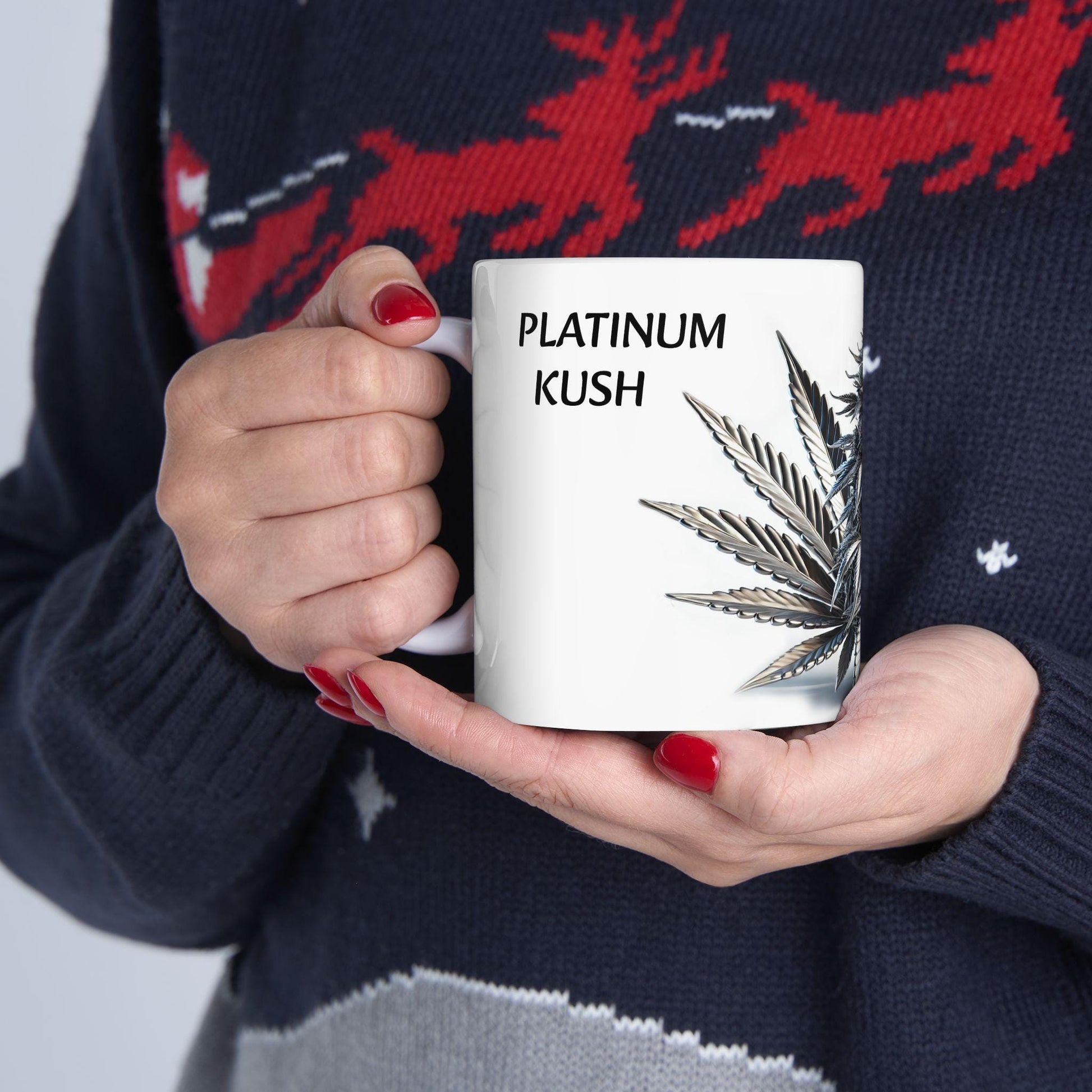 PLATINUM KUSH - (11oz) Weed Strain Coffee Mugs - Perfect Stoner Gift, Weed Mug, Marijuana Gift; Wake and Bake Essentials; Cannabis Pot Decor