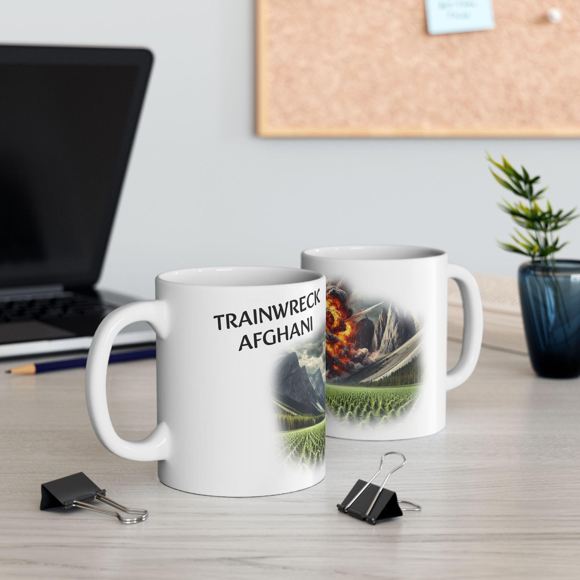 TRAINWRECK AFGHANI - (11oz) Weed Strain Coffee Mugs - Stoner Gift, Weed Mug, Marijuana Gift; Wake & Bake Essentials; Cannabis Pot Decor