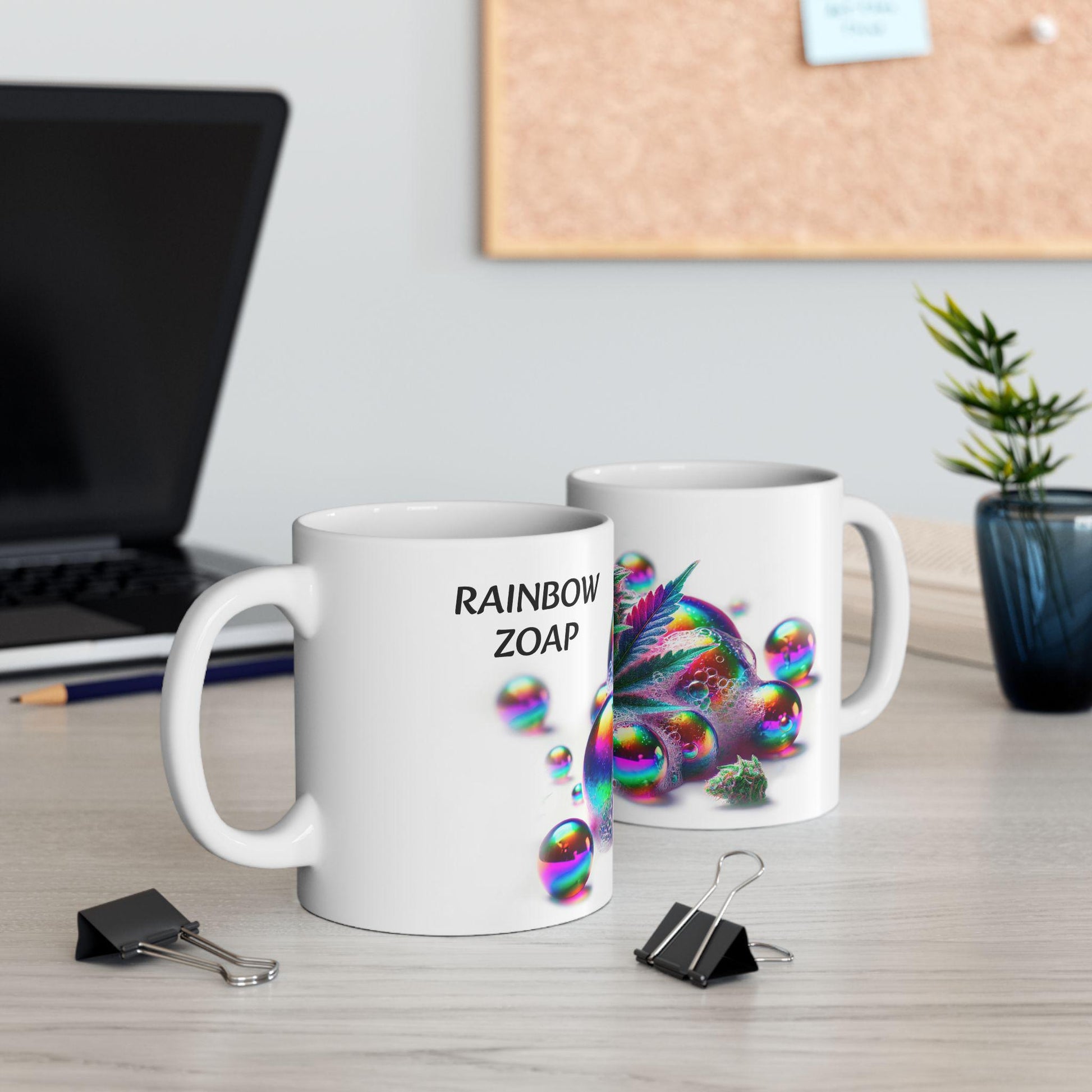 RAINBOW ZOAP - (11oz) Weed Strain Coffee Mugs - Stoner Gift, Weed Mug, Marijuana Gift; Wake and Bake Essentials; Cannabis Pot Decor
