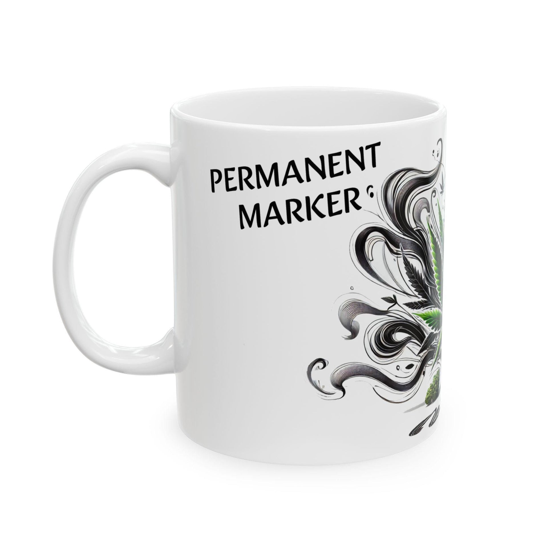PERMANENT MARKER - (11oz) Weed Strain Coffee Mugs - Stoner Gift, Weed Mug, Marijuana Gift; Wake and Bake Essentials; Cannabis Pot Decor