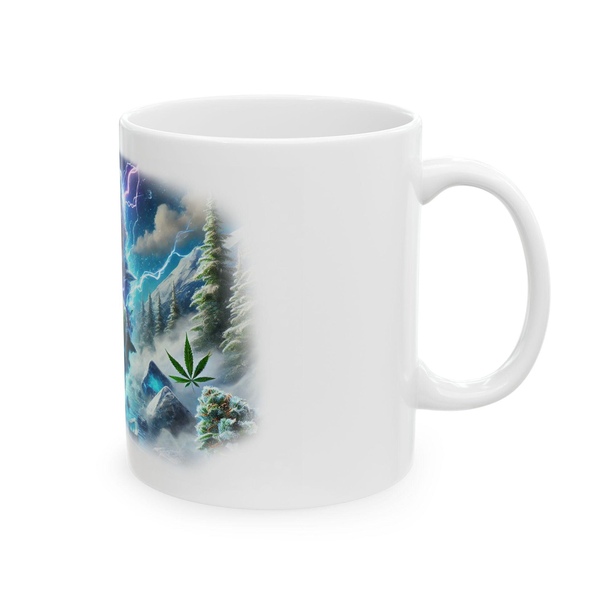 NORTH THUNDERFUCK - (11oz) Weed Strain Coffee Mugs - Stoner Gift, Weed Mug, Marijuana Gift; Wake and Bake Essentials; Cannabis Pot Decor