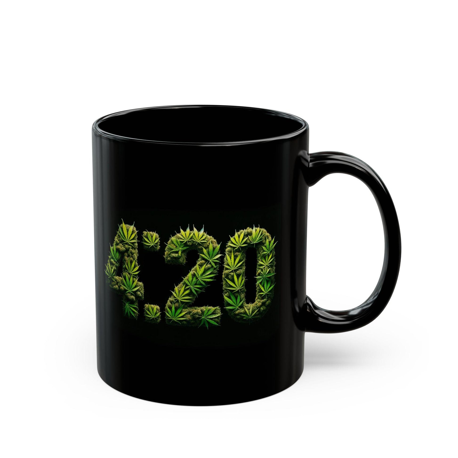 420 - WEED Themed BLACK Coffee Mugs - Perfect Gift for Smokers, Stoners, Marijuana Lovers, Growers; Weed Lovers