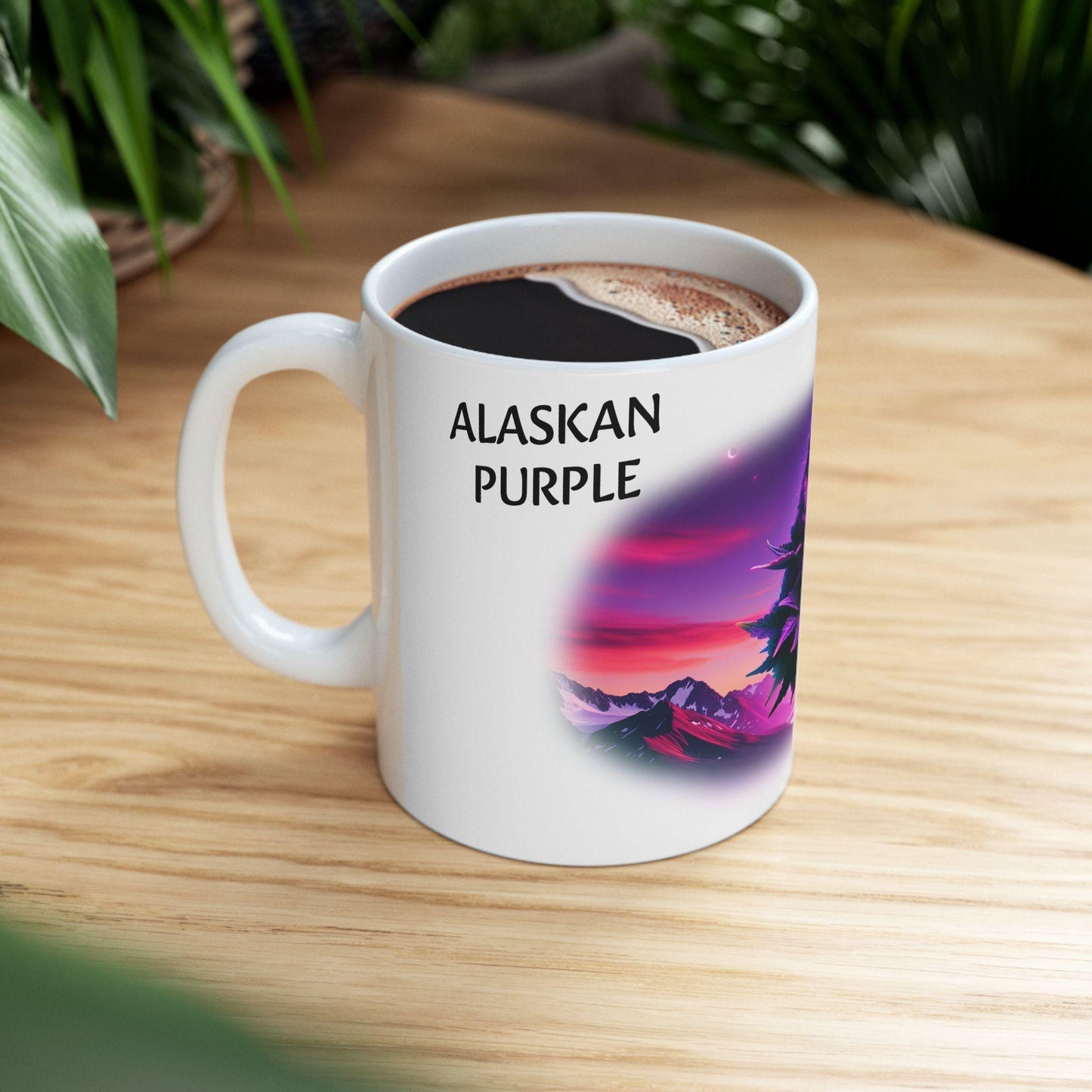 ALASKAN PURPLE - (11oz) Weed Strain Coffee Mugs - Perfect Gift for Stoners, Weed Mug, Marijuana Gift; Wake & Bake Essentials; Cannabis Decor