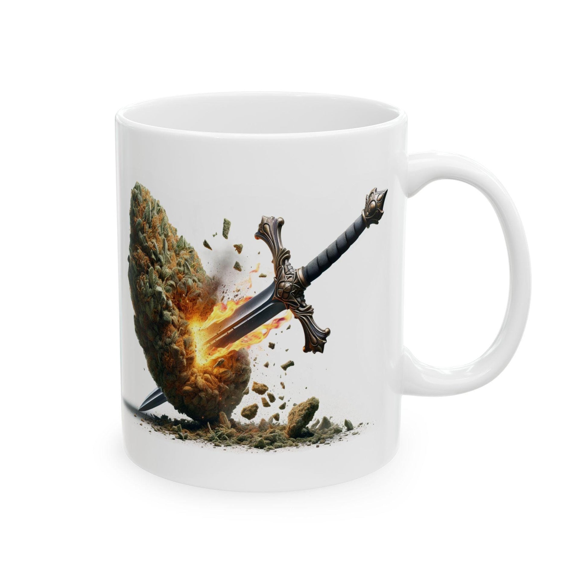 EPIC Sword x WEED Mug - Marijuana Themed Coffee Mugs, Weed Graphic - Perfect Gift for Smokers, Weed Lovers, Stoners - Cannabis Decor