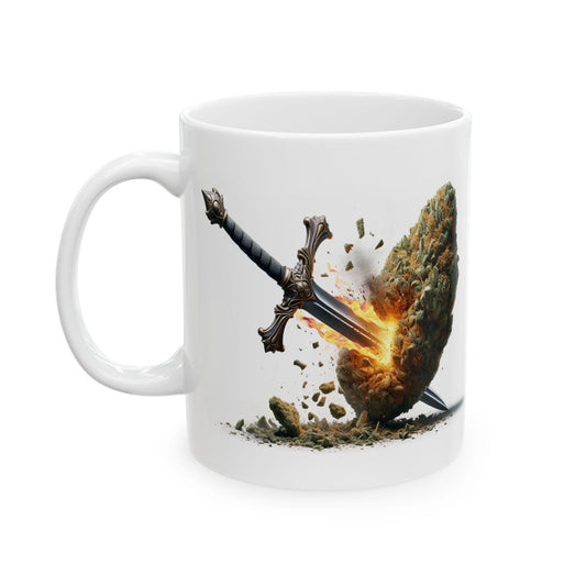 EPIC Sword x WEED Mug - Marijuana Themed Coffee Mugs, Weed Graphic - Perfect Gift for Smokers, Weed Lovers, Stoners - Cannabis Decor