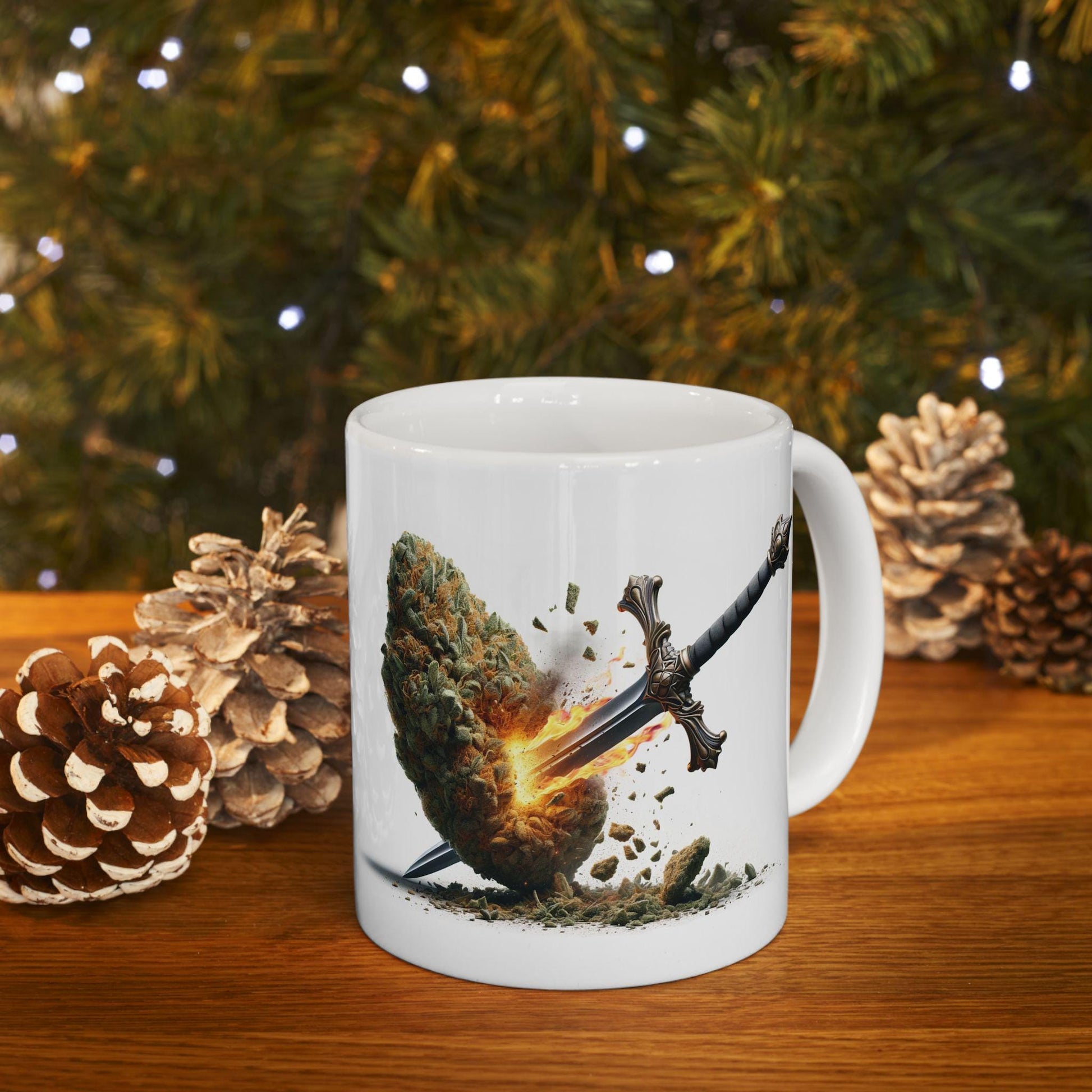 EPIC Sword x WEED Mug - Marijuana Themed Coffee Mugs, Weed Graphic - Perfect Gift for Smokers, Weed Lovers, Stoners - Cannabis Decor