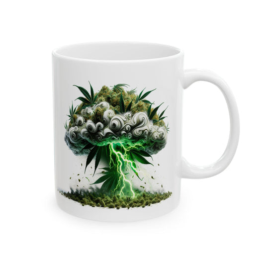 WEED Mushroom Cloud - Marijuana Themed Coffee Mugs, Weed Graphic - Perfect Gift for Smokers, Weed Lovers, Stoners