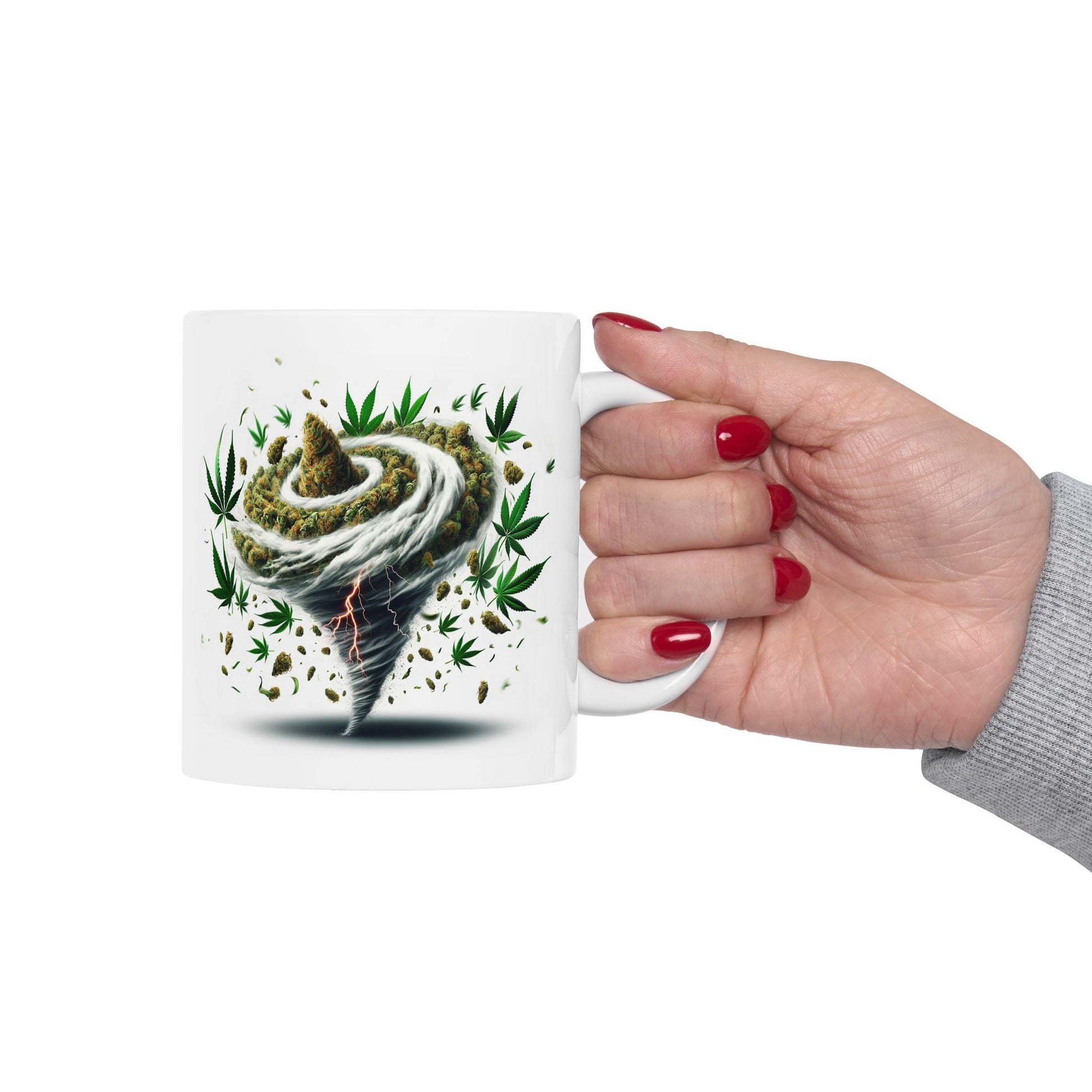 WEED Tornado Mug - Marijuana Themed Coffee Mugs, Weed Graphic - Perfect Gift for Smokers, Weed Lovers, Stoners