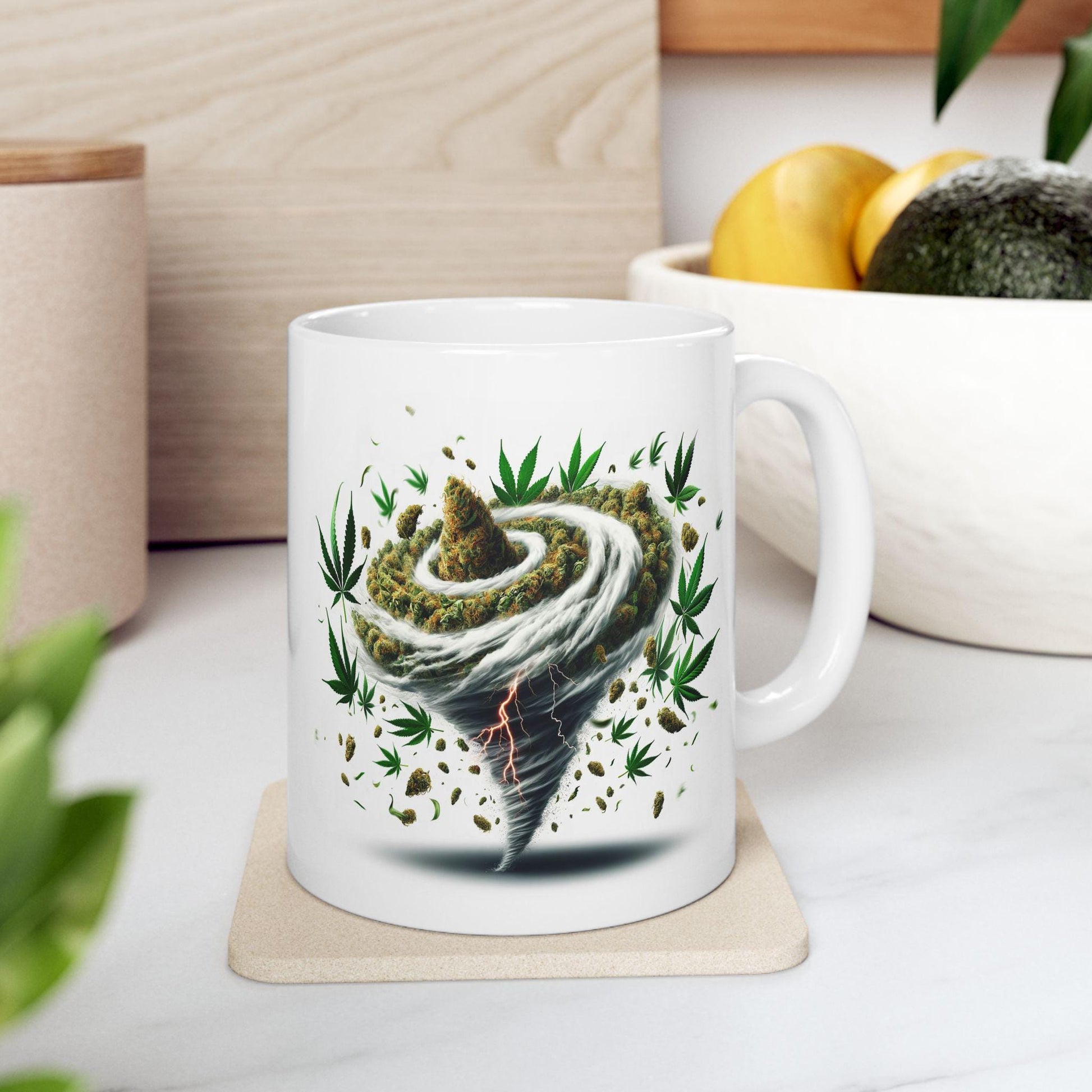 WEED Tornado Mug - Marijuana Themed Coffee Mugs, Weed Graphic - Perfect Gift for Smokers, Weed Lovers, Stoners