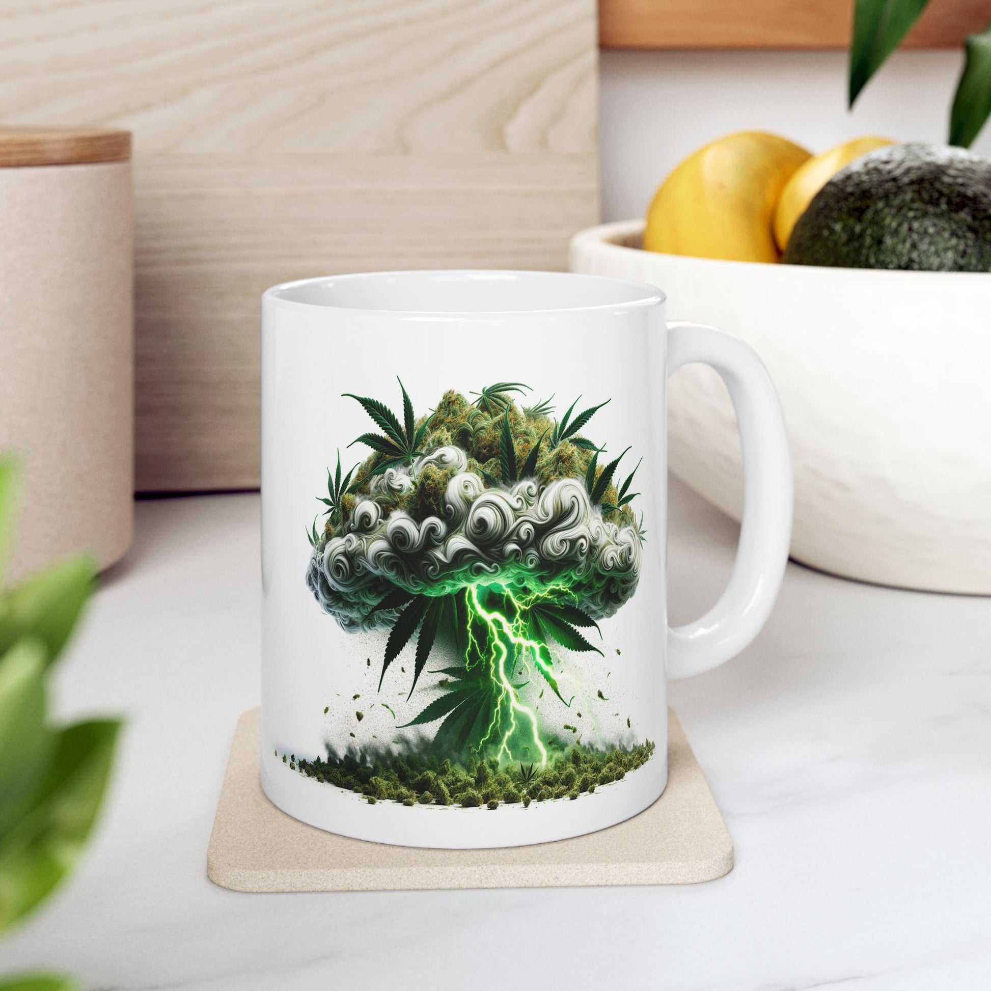 WEED Mushroom Cloud - Marijuana Themed Coffee Mugs, Weed Graphic - Perfect Gift for Smokers, Weed Lovers, Stoners