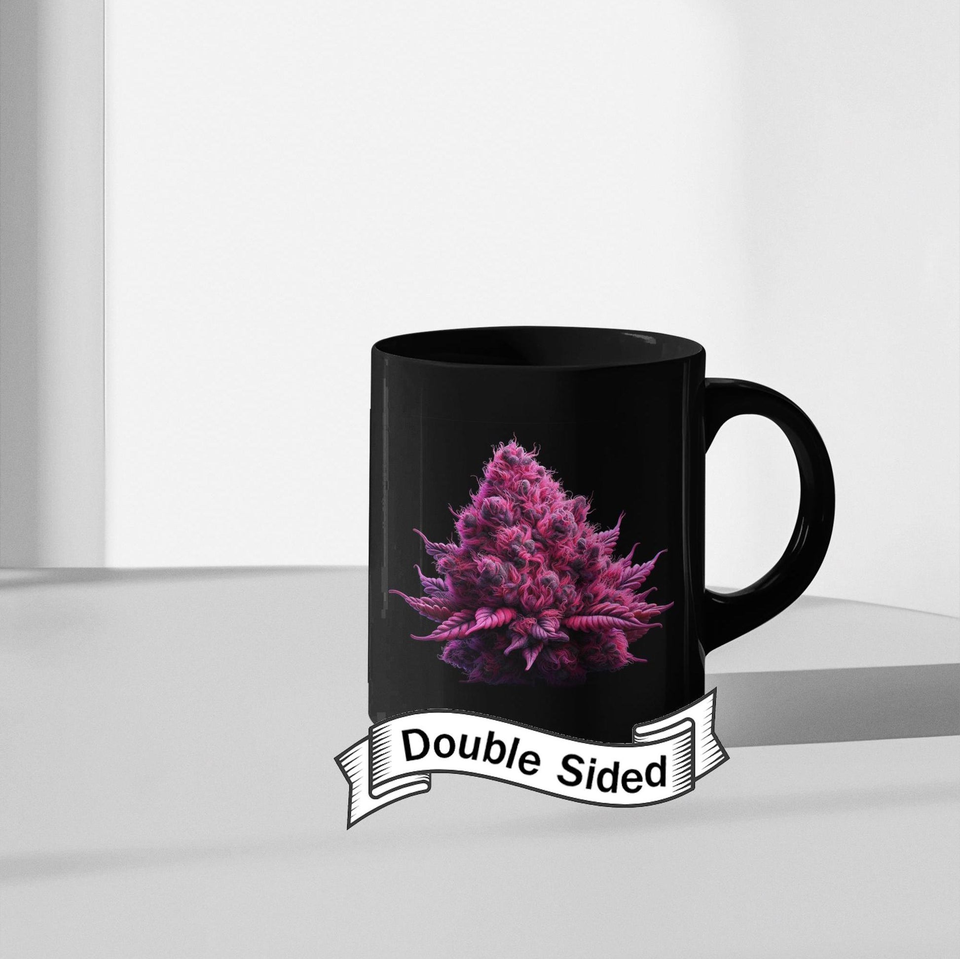 PINK WEED - BLACK Marijuana Themed Coffee Mugs, Weed Lovers, Perfect Gift for Smokers, Stoners, Growers.