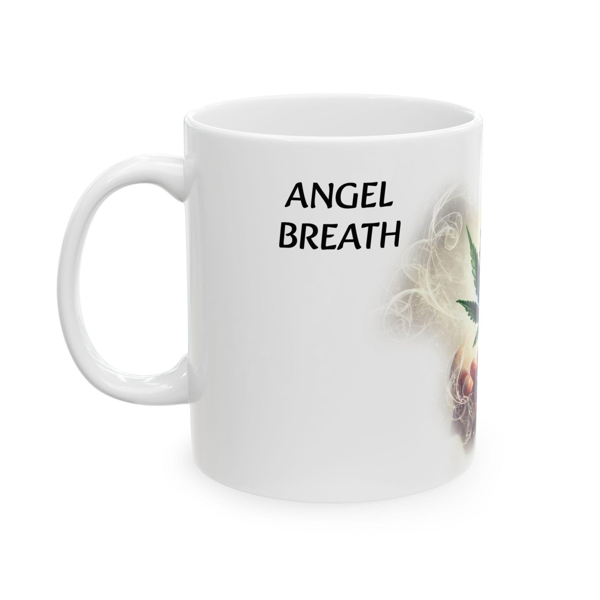ANGEL BREATH - (11oz) Weed Strain Coffee Mugs - Perfect Gift for Stoners, Weed Mug, Marijuana Gift; Wake and Bake Essentials; Cannabis Decor