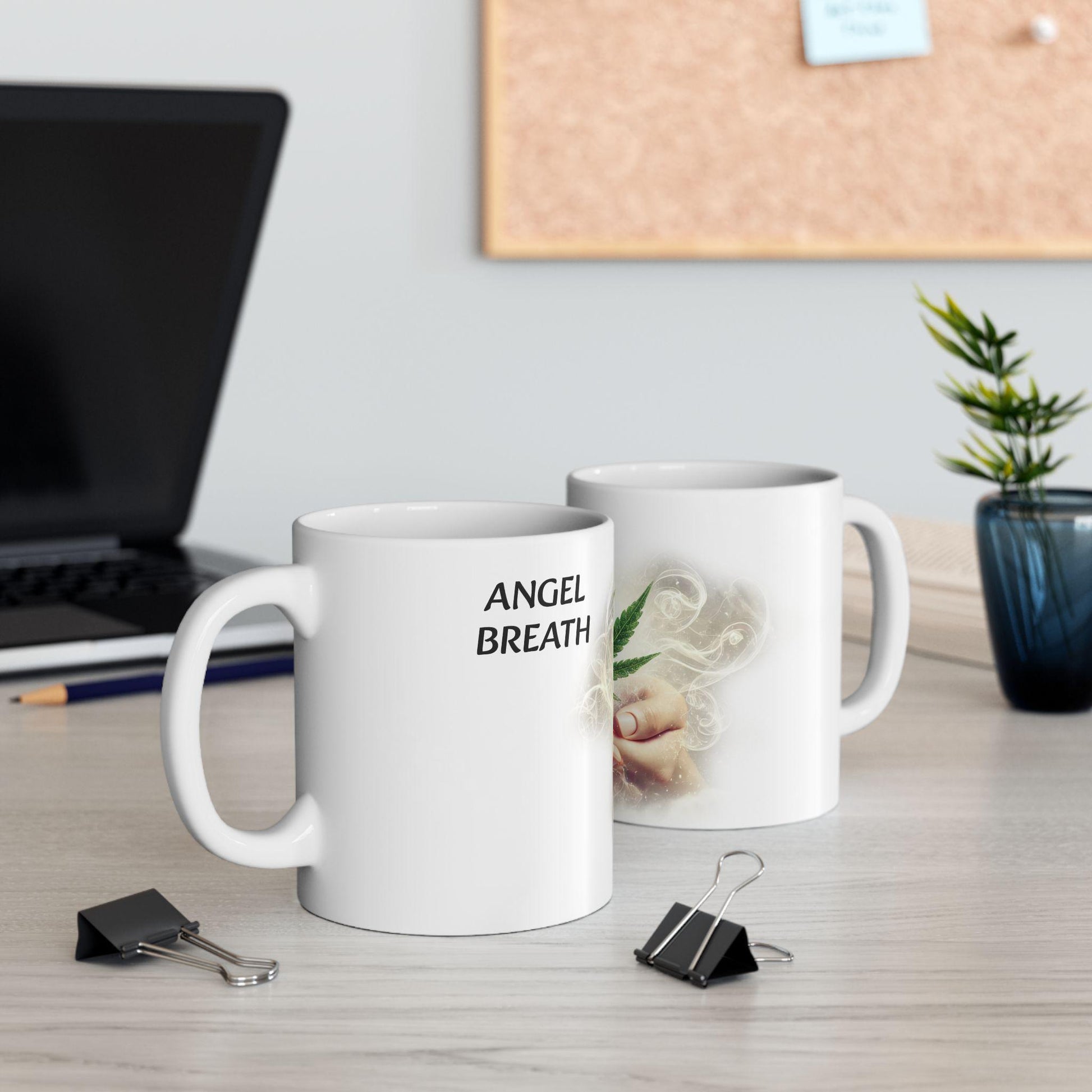 ANGEL BREATH - (11oz) Weed Strain Coffee Mugs - Perfect Gift for Stoners, Weed Mug, Marijuana Gift; Wake and Bake Essentials; Cannabis Decor