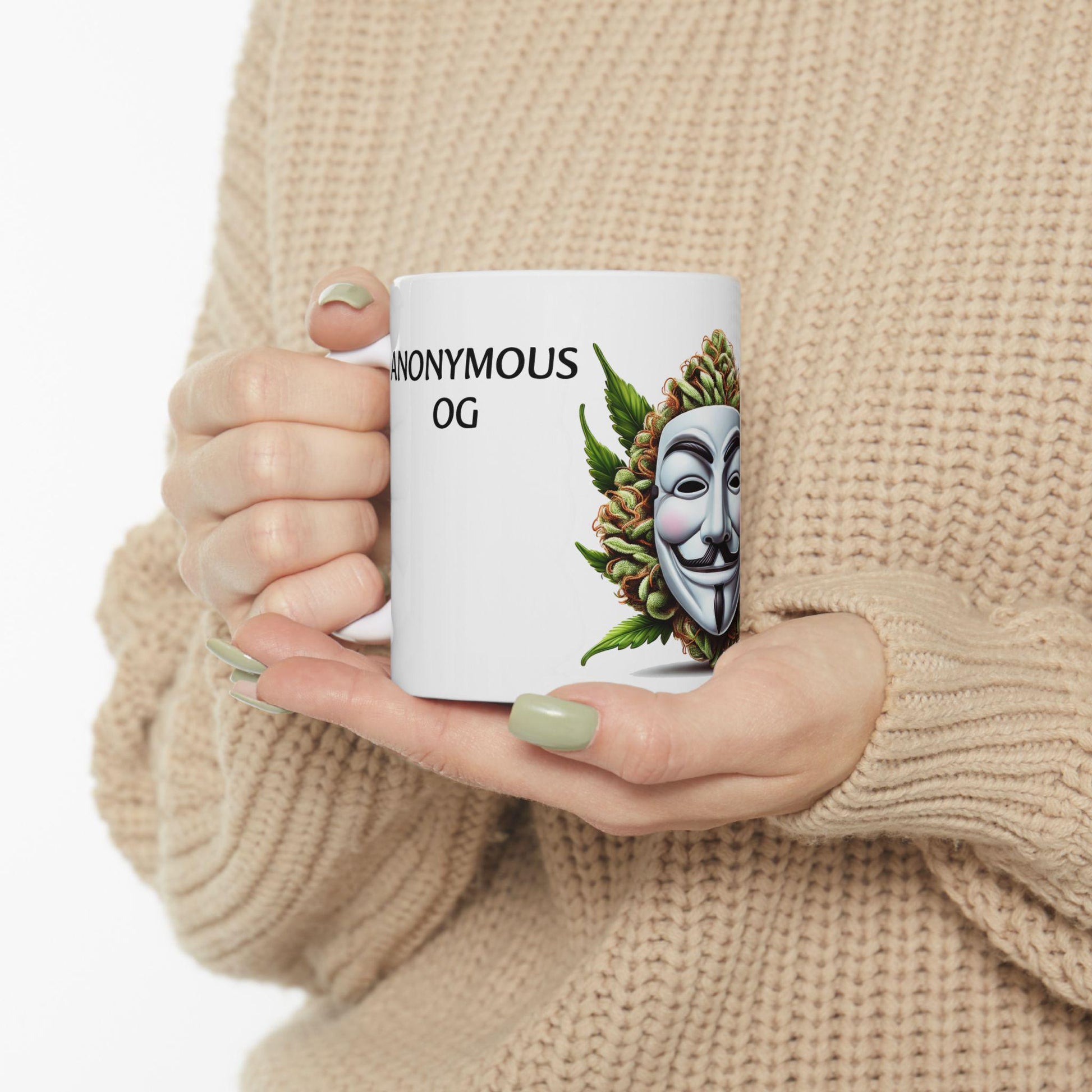 ANONYMOUS OG - (11oz) Weed Strain Coffee Mugs - Perfect Gift for Stoners, Weed Mug, Marijuana Gift; Wake and Bake Essentials; Cannabis Decor