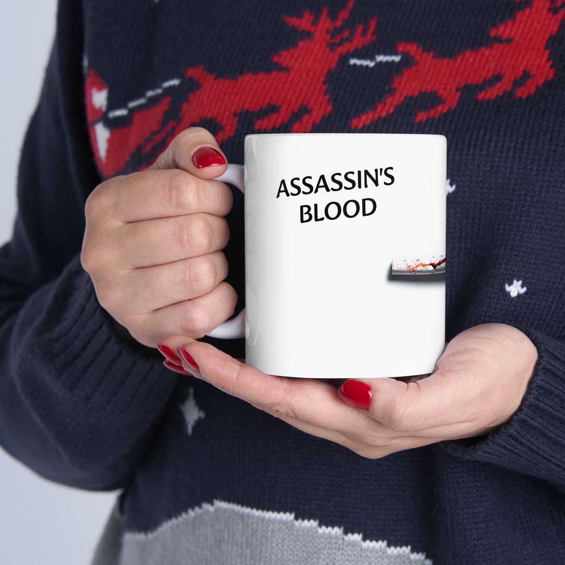 ASSASSINS BLOOD - (11oz) Weed Strain Coffee Mugs - Perfect Stoner Gift, Weed Mug, Marijuana Gift; Wake & Bake Essentials; Cannabis Decor