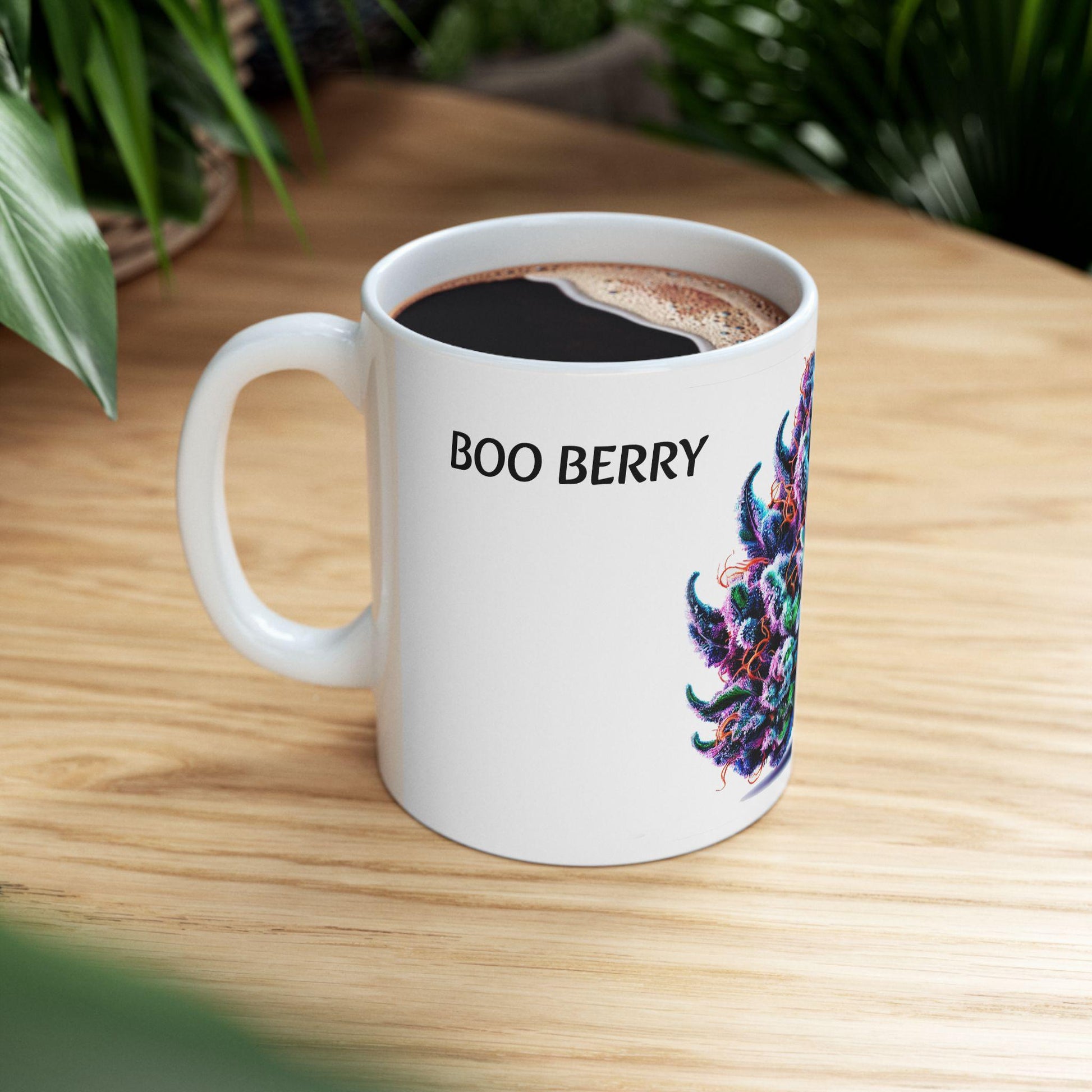 BOO BERRY - (11oz) Weed Strain Coffee Mugs - Perfect Gift for Stoners, Weed Mug, Marijuana Gift; Wake and Bake Essentials; Cannabis Decor