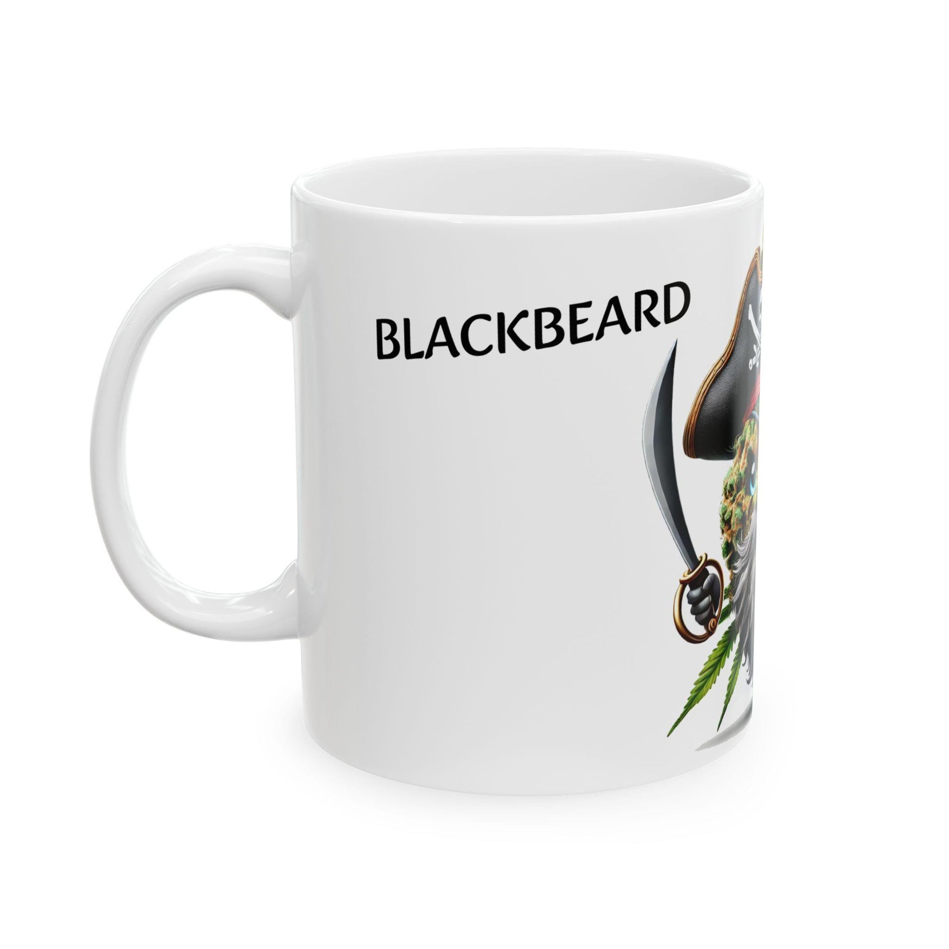 BLACKBEARD - (11oz) Weed Strain Coffee Mugs - Perfect Gift for Stoners, Weed Mug, Marijuana Gift; Wake & Bake Essentials; Cannabis Pot Decor