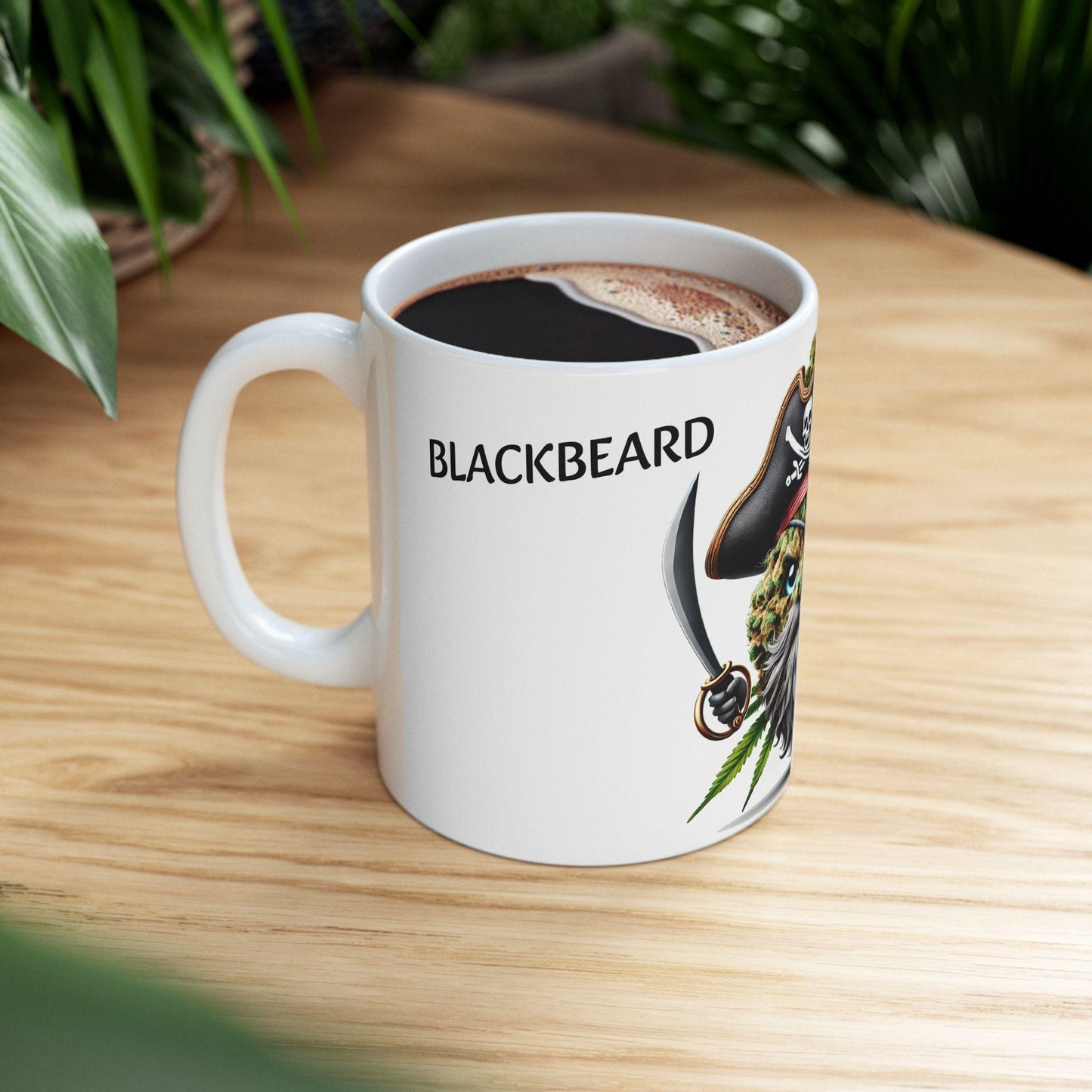 BLACKBEARD - (11oz) Weed Strain Coffee Mugs - Perfect Gift for Stoners, Weed Mug, Marijuana Gift; Wake & Bake Essentials; Cannabis Pot Decor