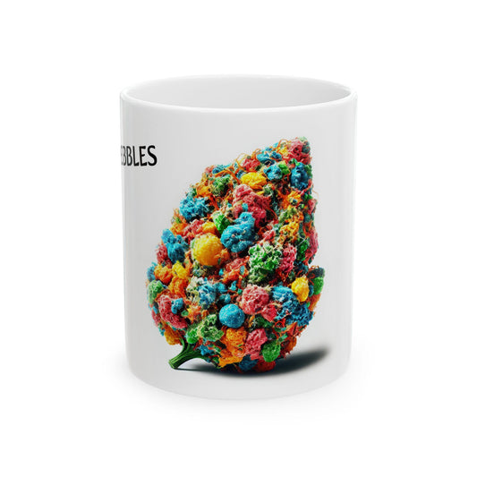 FRUITY PEBBLES - (11oz) Weed Strain Coffee Mugs - Perfect Gift for Stoners, Weed Mug, Marijuana Gift; Wake & Bake Essentials; Cannabis Decor