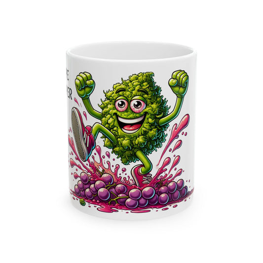 GRAPE STOMPER - (11oz) Weed Strain Coffee Mugs - Perfect Gift for Stoners, Weed Mug, Marijuana Gift; Wake & Bake Essentials; Cannabis Decor