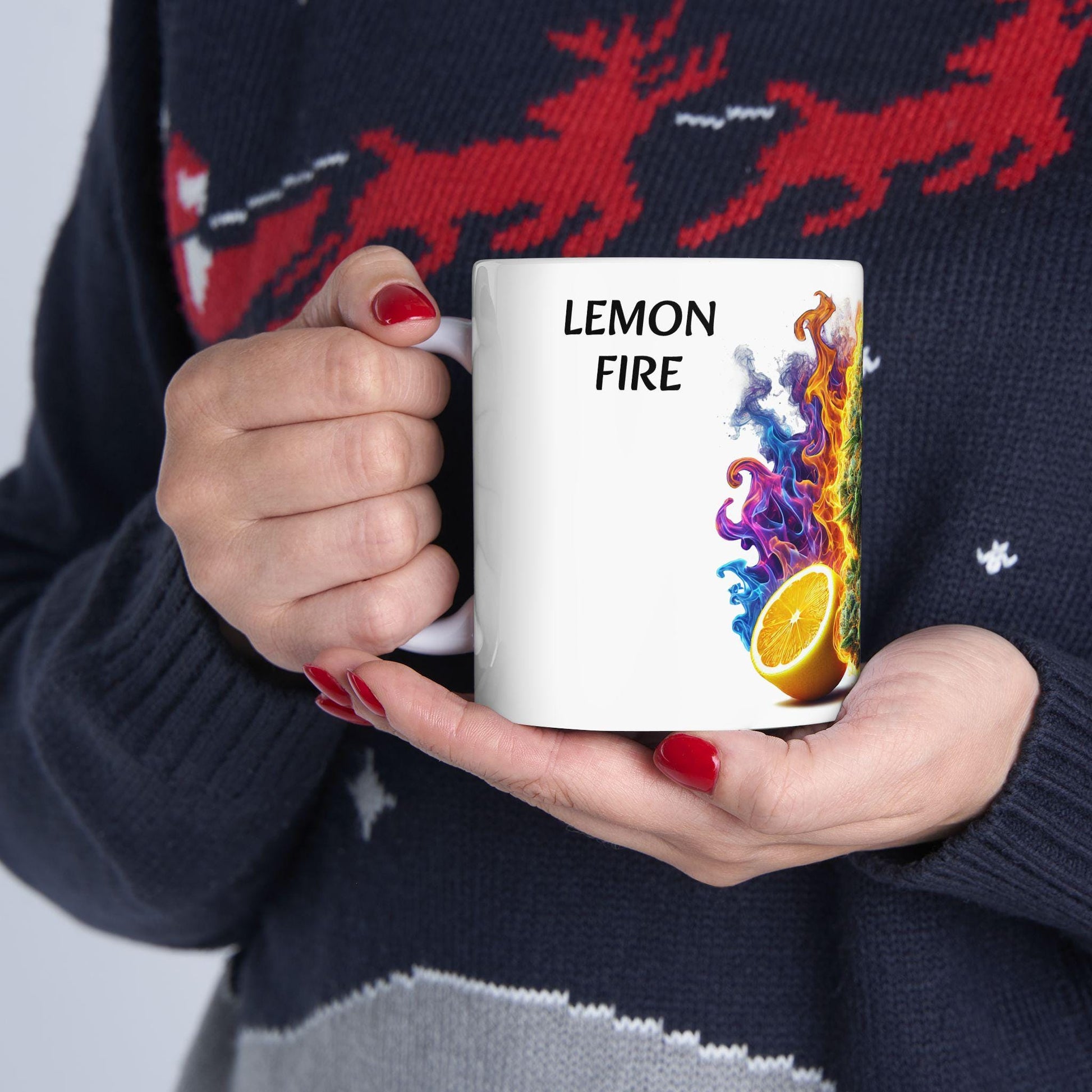 LEMON FIRE - (11oz) Weed Strain Coffee Mugs - Perfect Gift for Stoners, Weed Mug, Marijuana Gift; Wake and Bake Essentials; Cannabis Decor