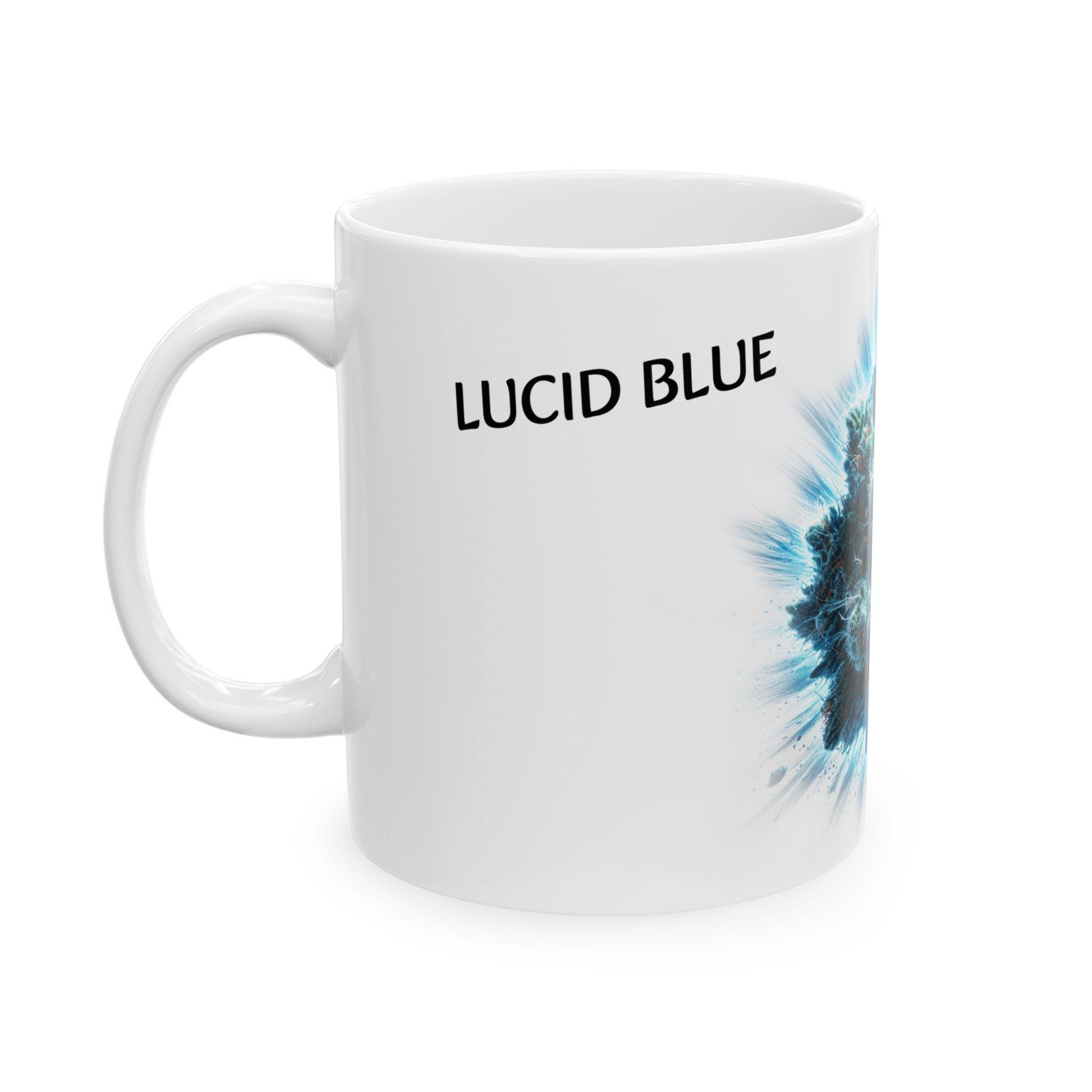 LUCID BLUE - (11oz) Weed Strain Coffee Mugs - Perfect Gift for Stoners, Weed Mug, Marijuana Gift; Wake and Bake Essentials; Cannabis Decor