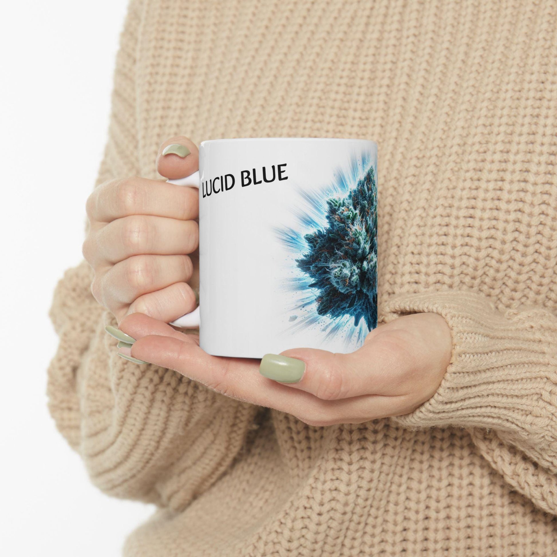 LUCID BLUE - (11oz) Weed Strain Coffee Mugs - Perfect Gift for Stoners, Weed Mug, Marijuana Gift; Wake and Bake Essentials; Cannabis Decor