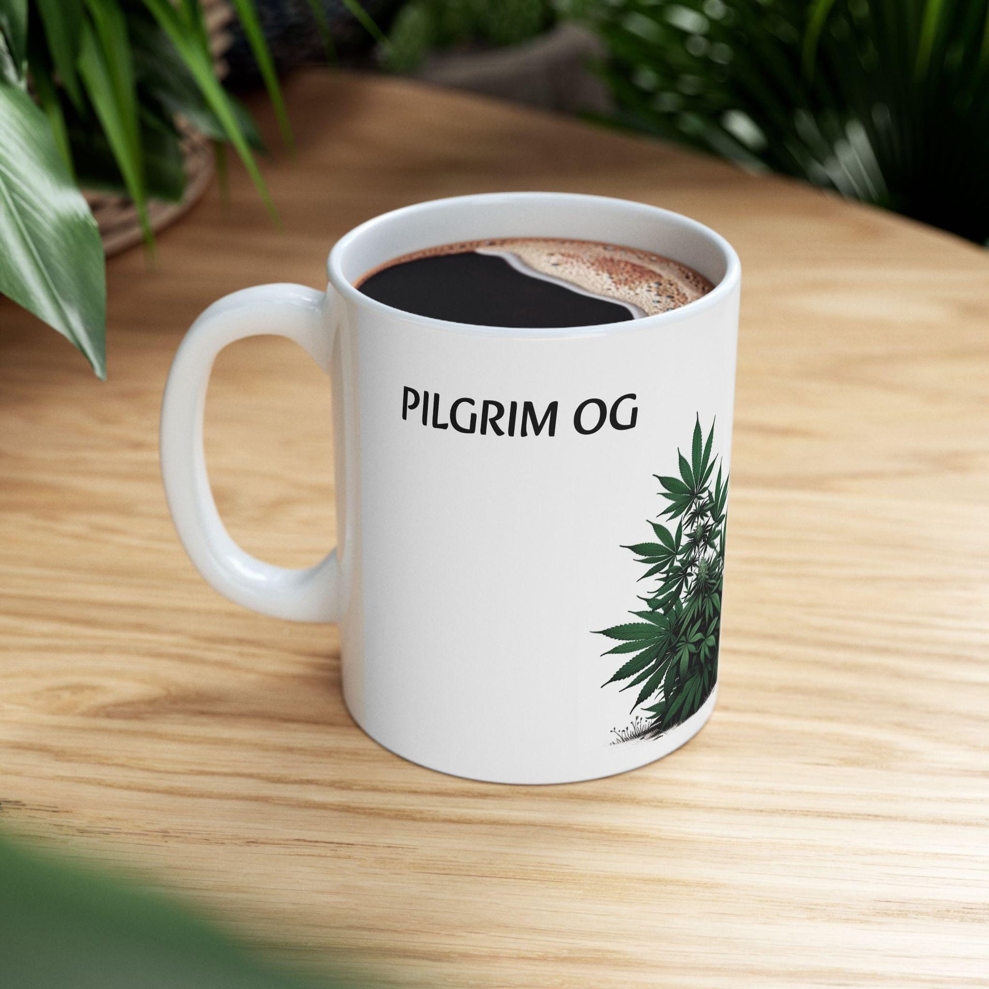 PILGRIM OG - (11oz) Weed Strain Coffee Mugs - Perfect Gift for Stoners, Weed Mug, Marijuana Gift; Wake & Bake Essentials; Cannabis Pot Decor