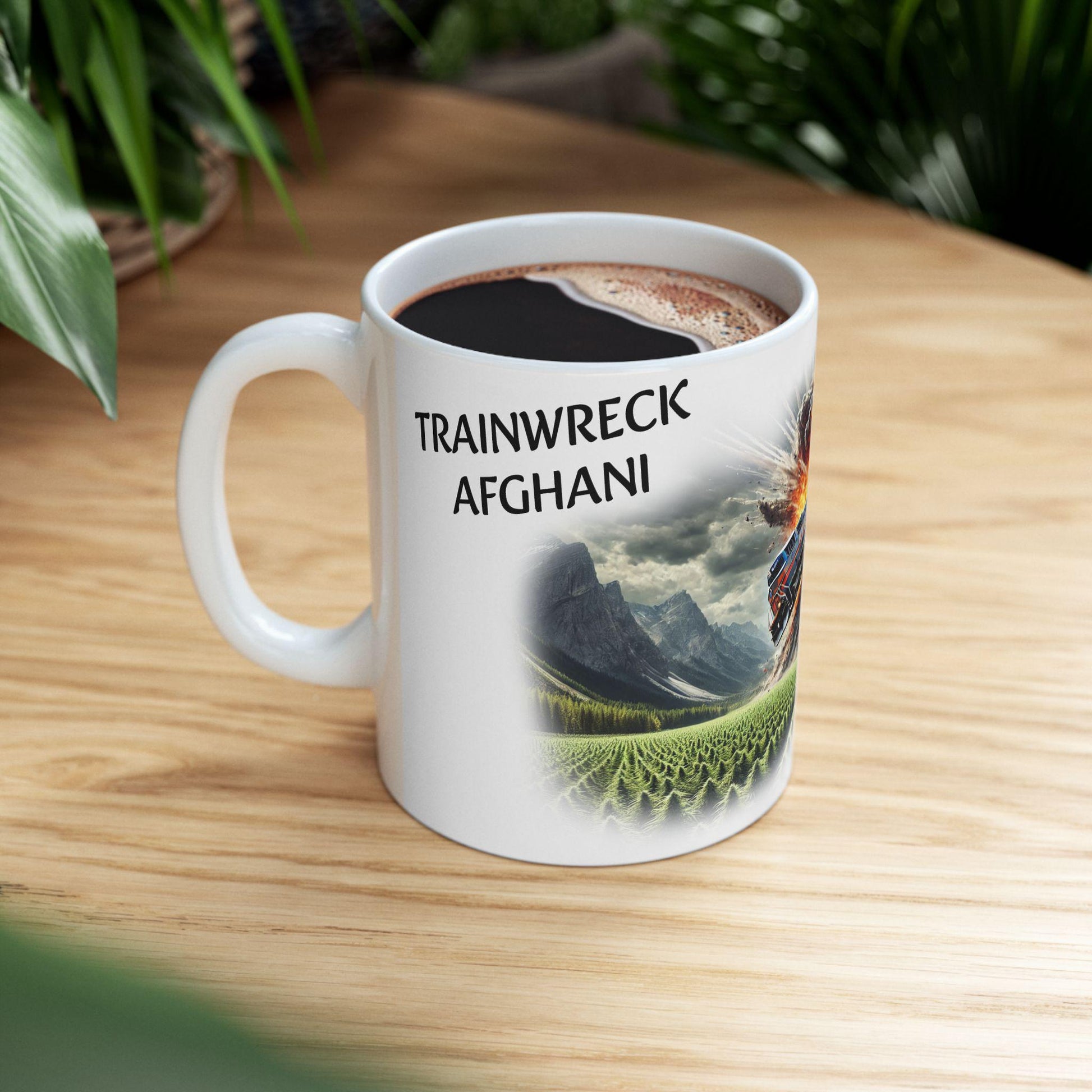 TRAINWRECK AFGHANI - (11oz) Weed Strain Coffee Mugs - Stoner Gift, Weed Mug, Marijuana Gift; Wake & Bake Essentials; Cannabis Pot Decor