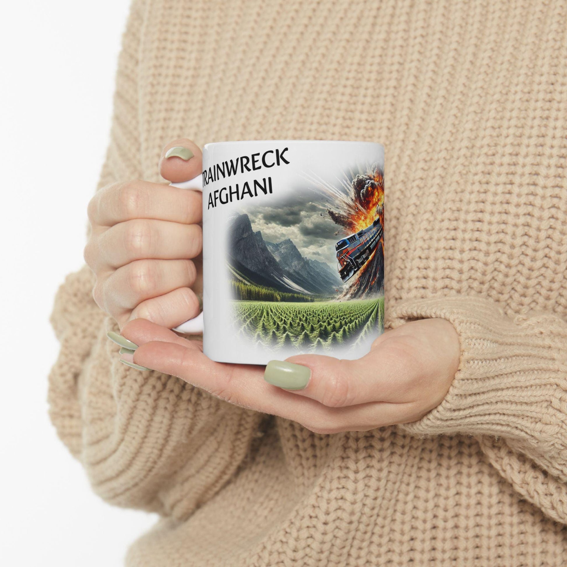 TRAINWRECK AFGHANI - (11oz) Weed Strain Coffee Mugs - Stoner Gift, Weed Mug, Marijuana Gift; Wake & Bake Essentials; Cannabis Pot Decor