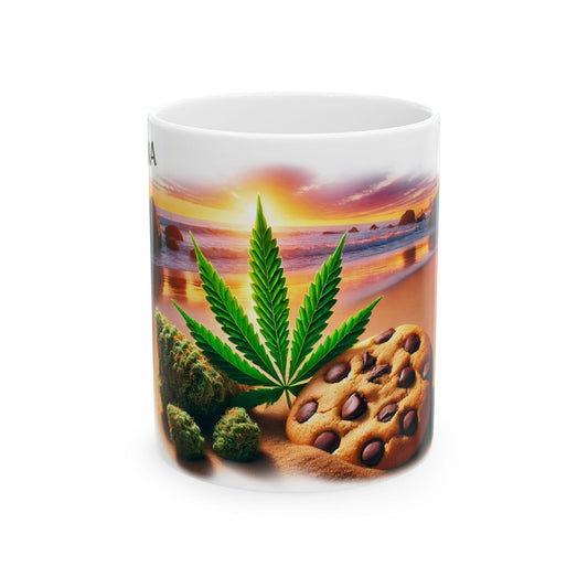 TROPICANA COOKIES - (11oz) Weed Strain Coffee Mugs - Stoner Gift, Weed Mug, Marijuana Gift; Wake and Bake Essentials; Cannabis Pot Decor