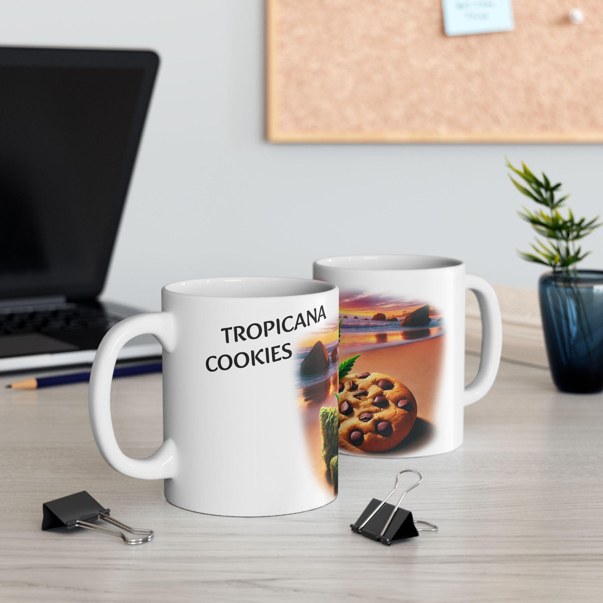 TROPICANA COOKIES - (11oz) Weed Strain Coffee Mugs - Stoner Gift, Weed Mug, Marijuana Gift; Wake and Bake Essentials; Cannabis Pot Decor