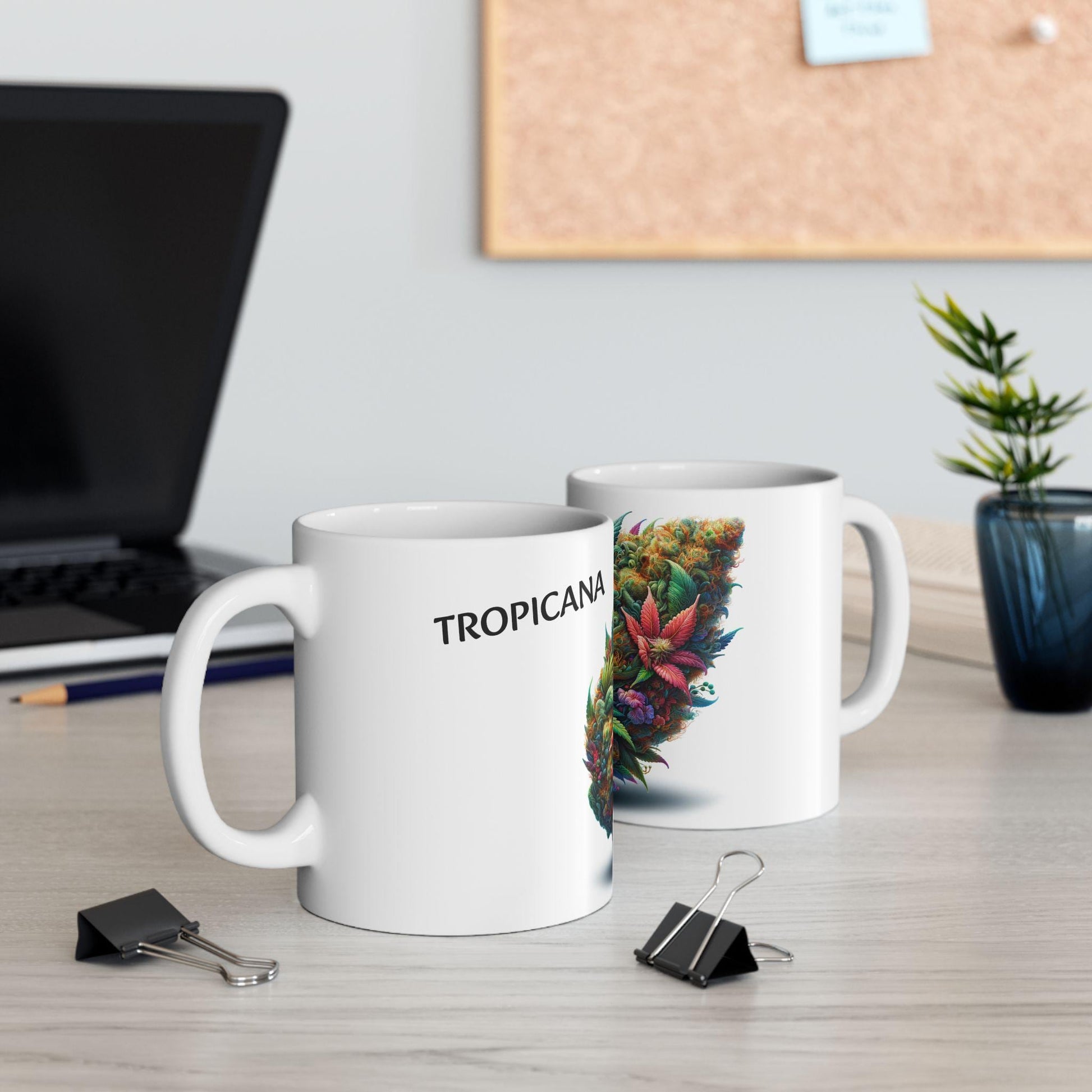 TROPICANA - (11oz) Weed Strain Coffee Mugs - Perfect Stoner Gift, Weed Mug, Marijuana Gift; Wake and Bake Essentials; Cannabis Pot Decor