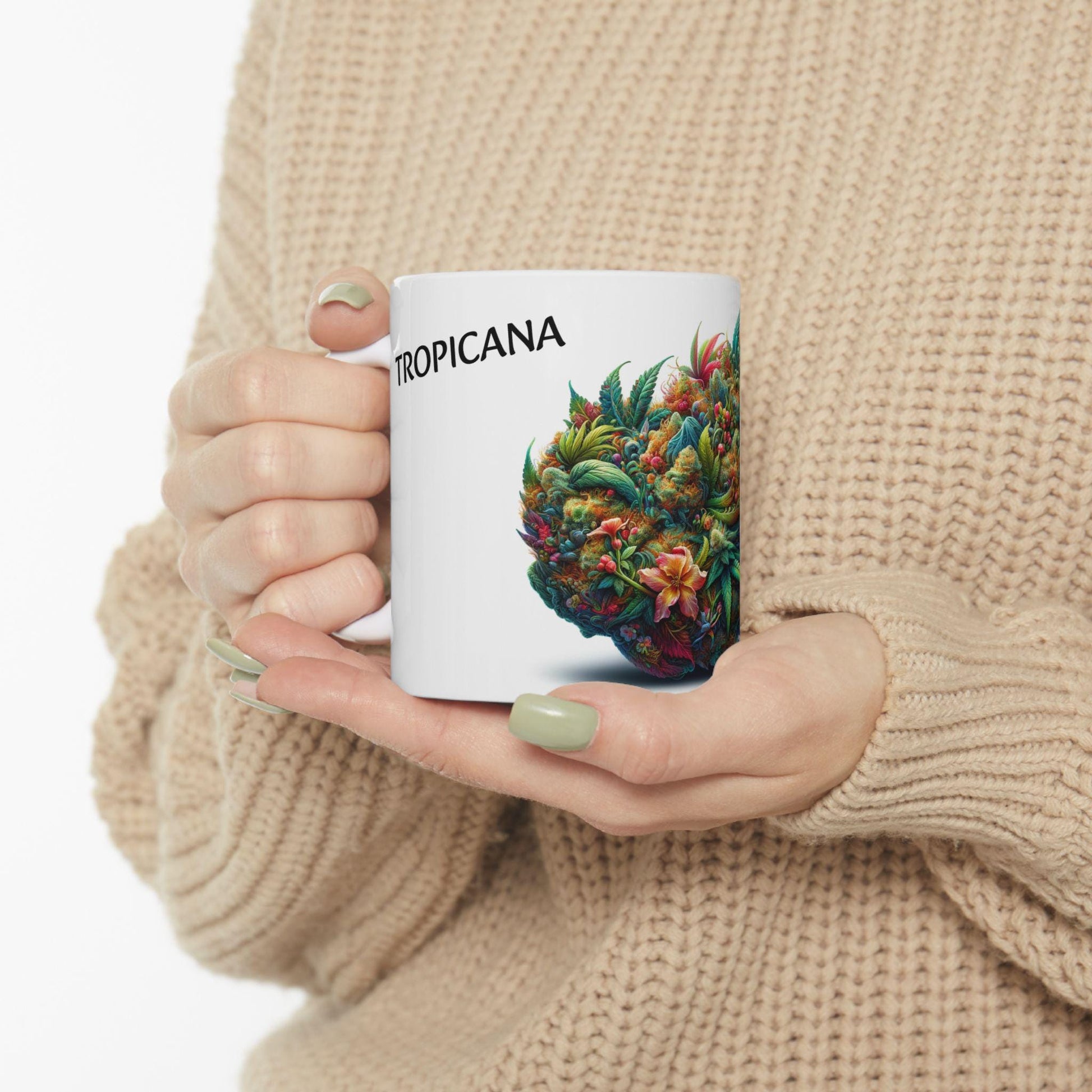 TROPICANA - (11oz) Weed Strain Coffee Mugs - Perfect Stoner Gift, Weed Mug, Marijuana Gift; Wake and Bake Essentials; Cannabis Pot Decor