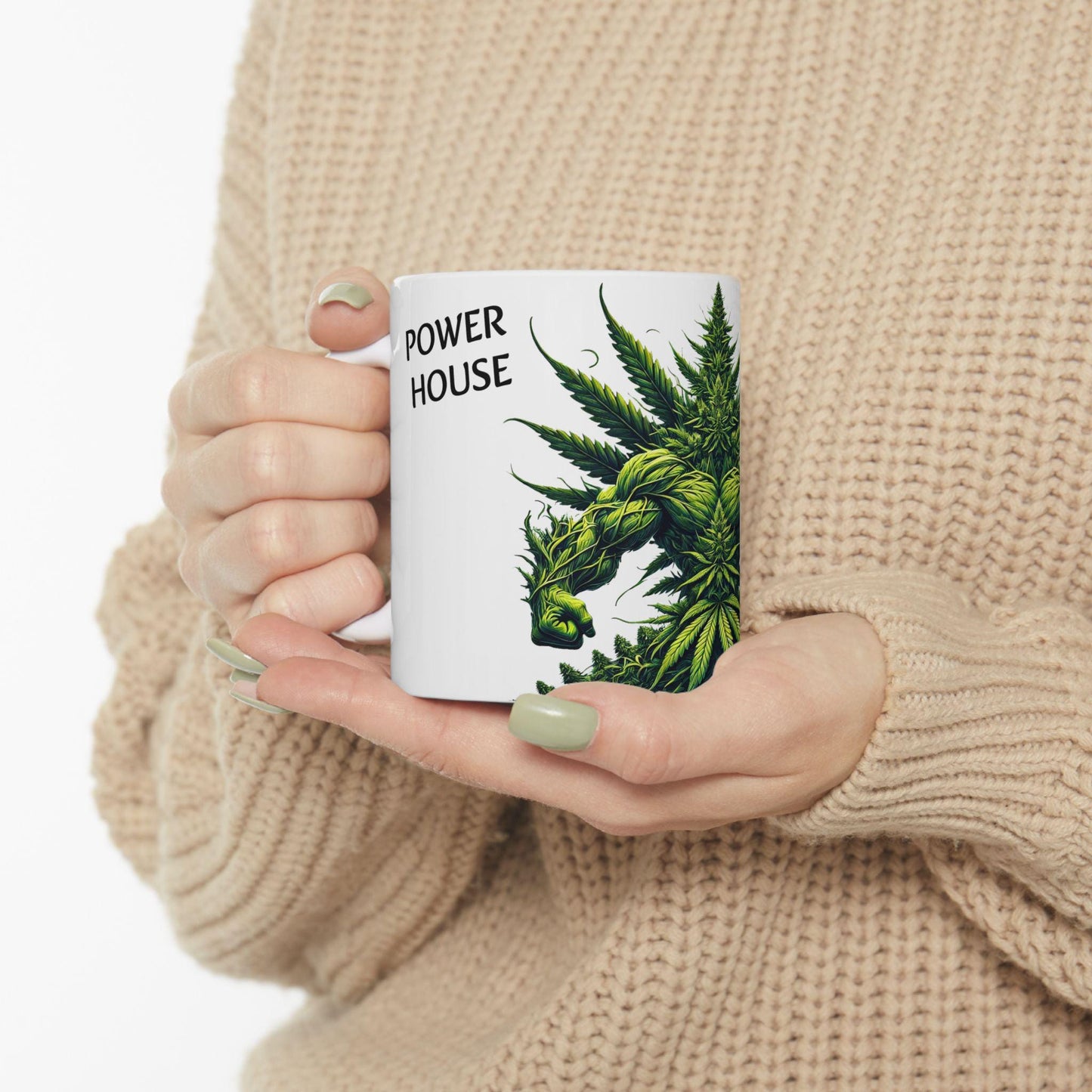 POWER HOUSE - (11oz) Weed Strain Coffee Mugs - Stoner Gift, Weed Mug, Marijuana Gift; Wake and Bake Essentials; Cannabis Pot Decor