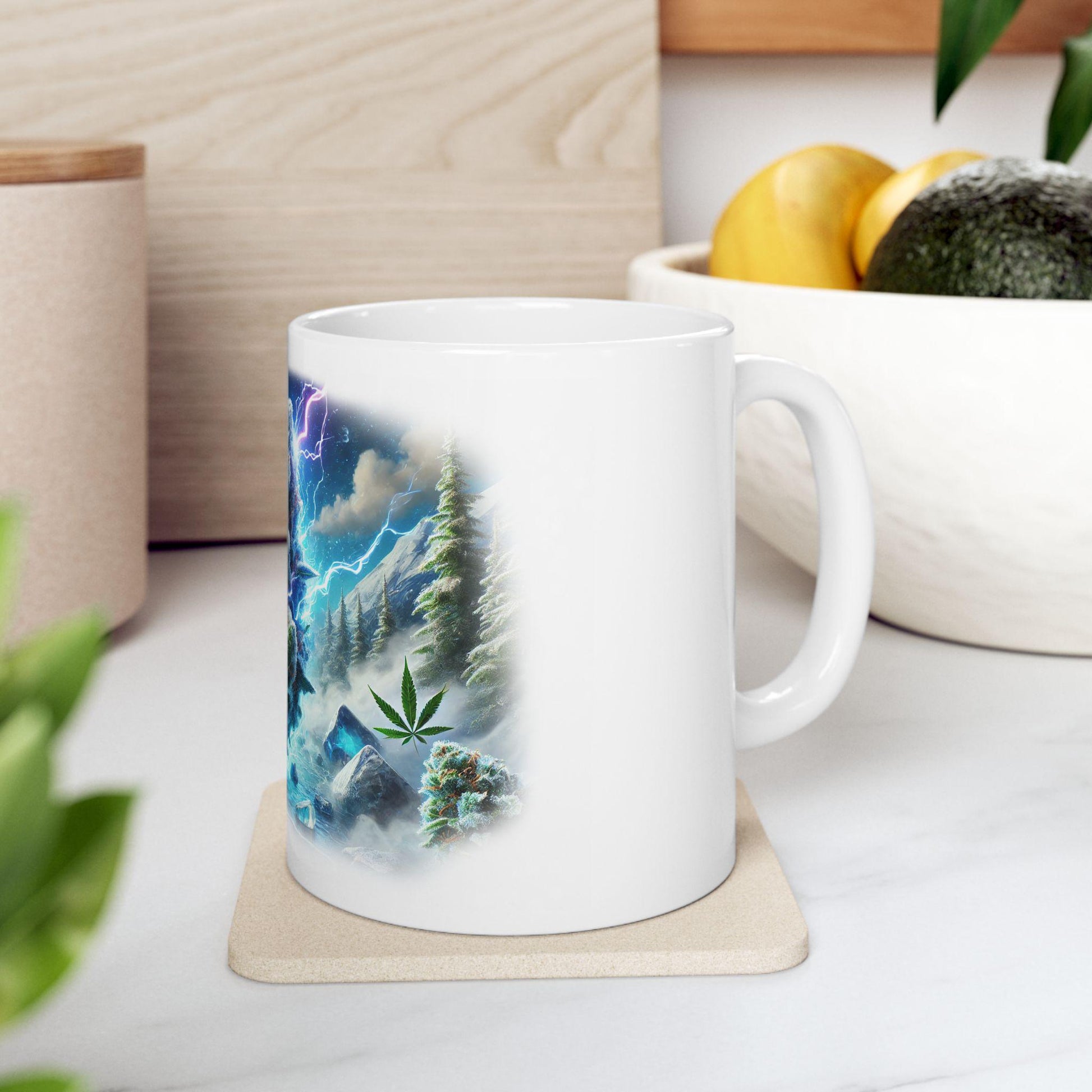 NORTH THUNDERFUCK - (11oz) Weed Strain Coffee Mugs - Stoner Gift, Weed Mug, Marijuana Gift; Wake and Bake Essentials; Cannabis Pot Decor